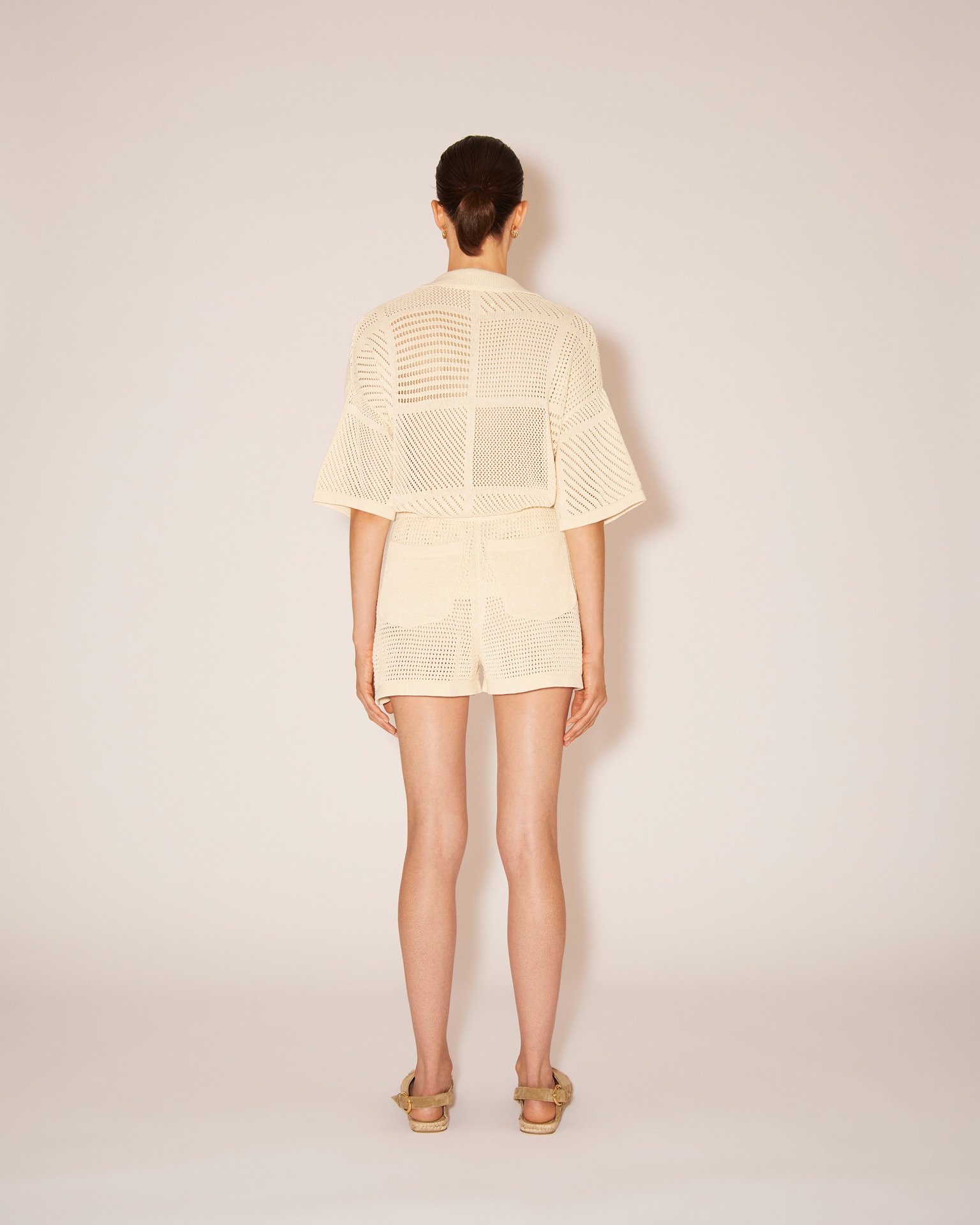 Nanushka TALISSA - Paper-crochet textured shirt - Creme | REVERSIBLE