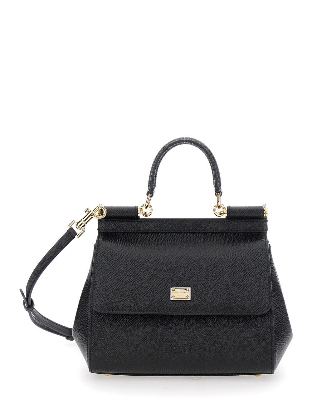 Dolce & Gabbana Women Black Handbag With Adjustable And Removable Shoulder Strap And Logo Plaque On  - 1