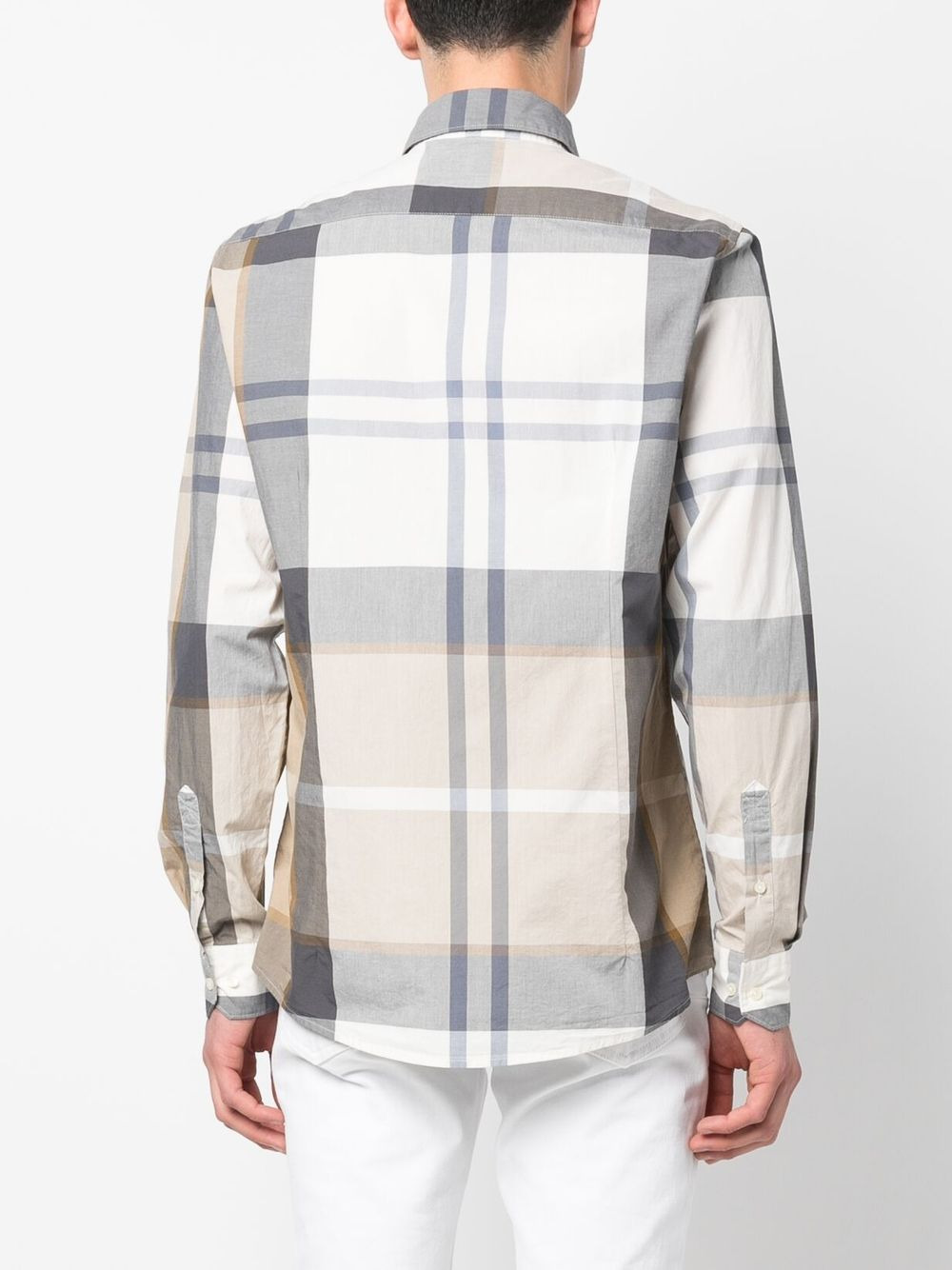 long-sleeve plaid cotton shirt - 4