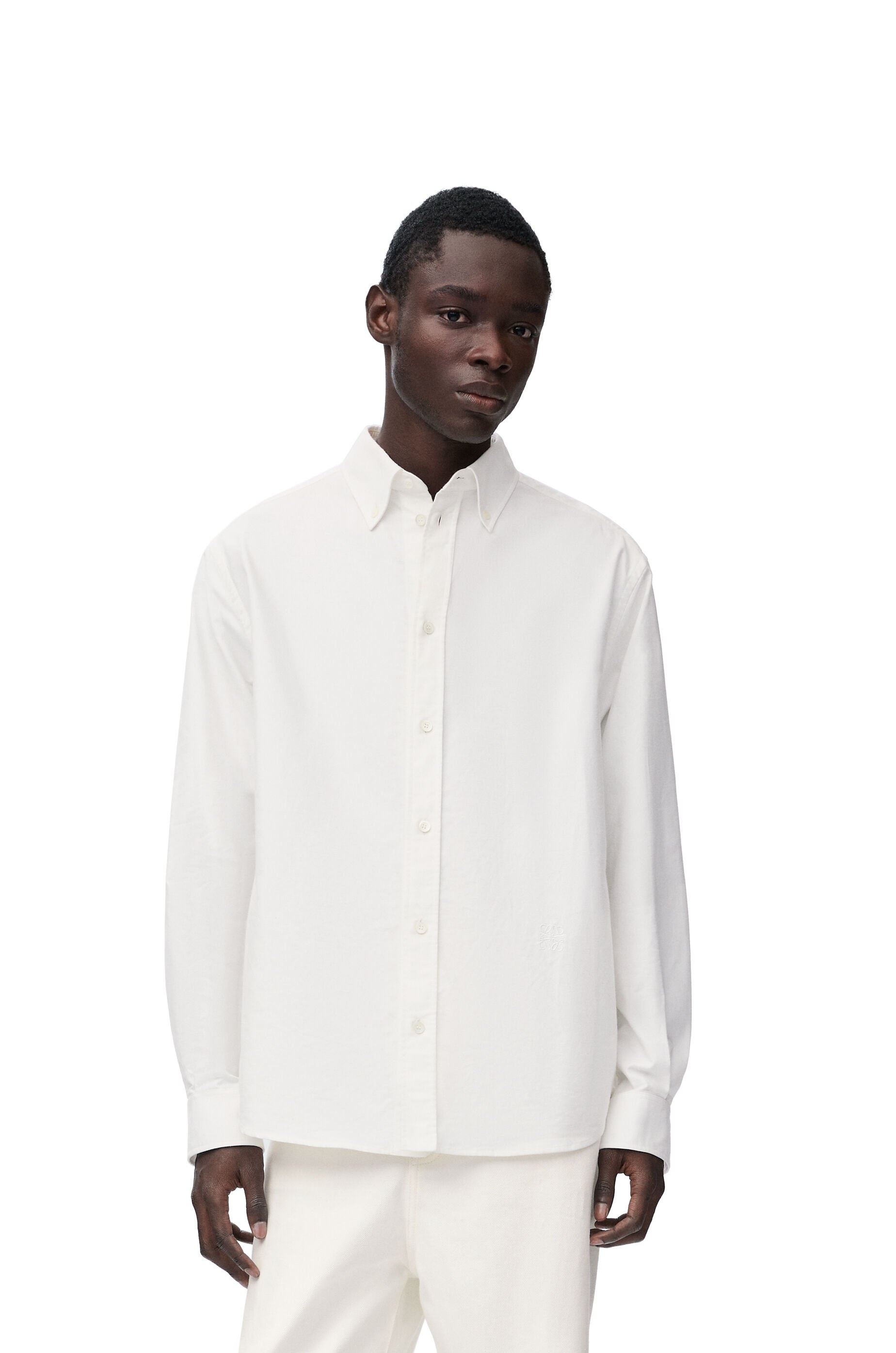 Tシャツ・カットソー LOEWE FW24 Printed crepe shirt (S540Y05XAD WHIMUL) Cropped T-shirt in cotton Blue - LOEWE