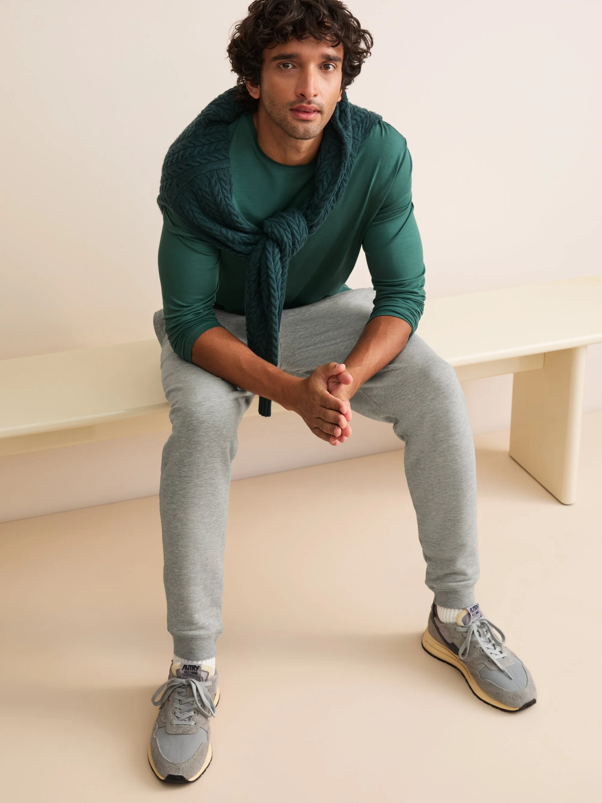 Harley Cotton Modal Cuffed Sweatpants Silver Gray - 1