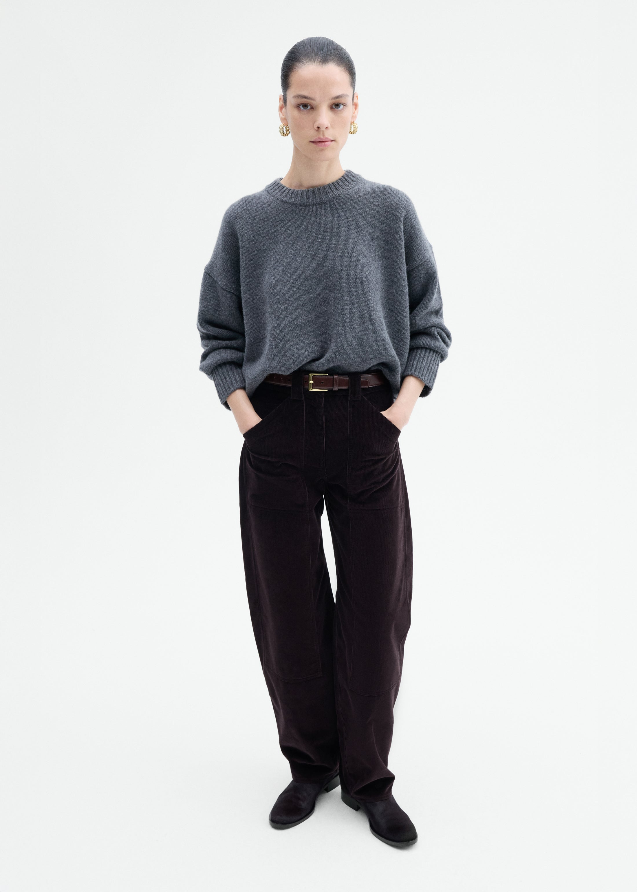 Boyfriend Crew Neck in Wool Cashmere - 3