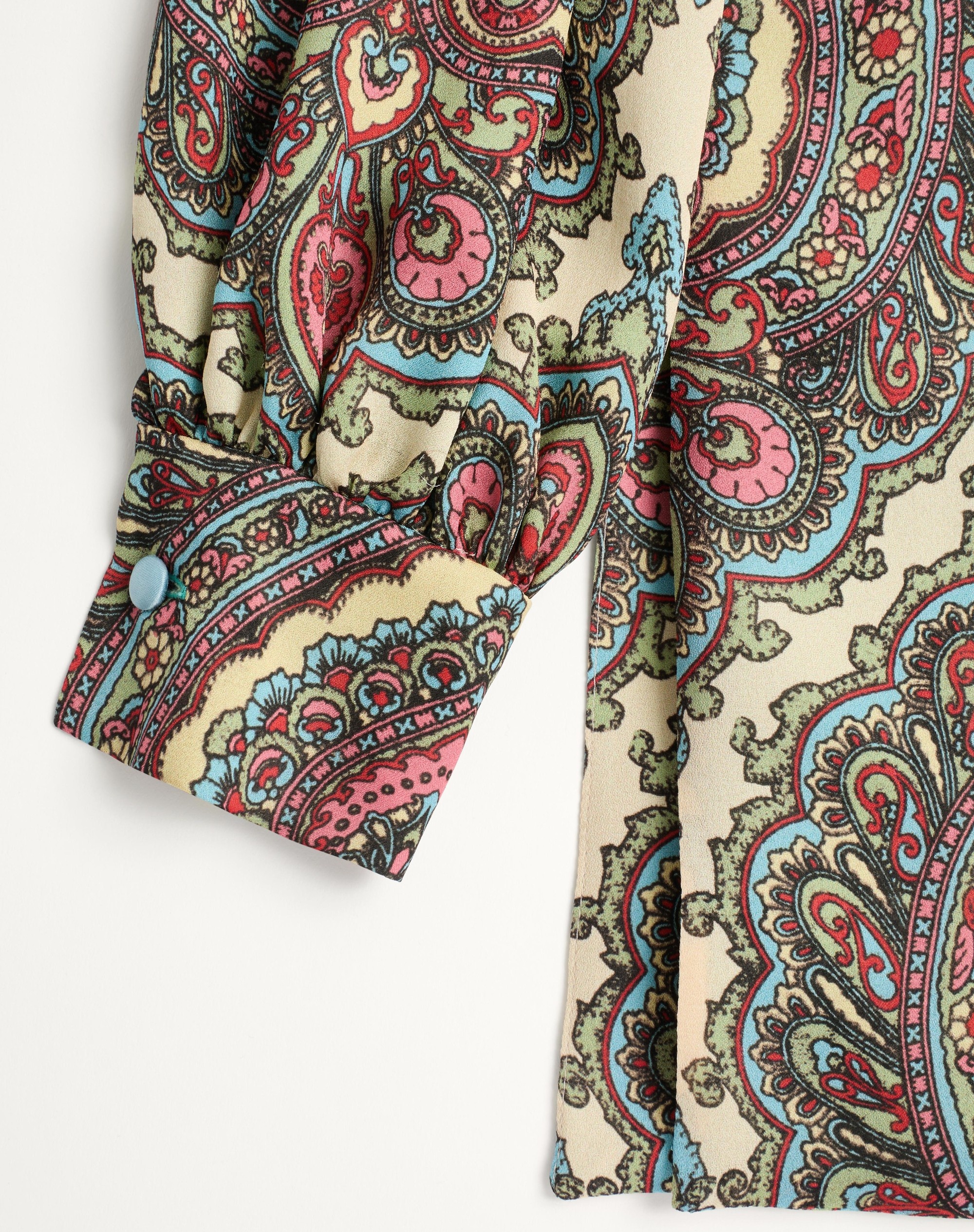 GEORGETTE TOP WITH VOYAGE IMAGINAIRE CASHMERE PRINT WITH FEATHERS - 9