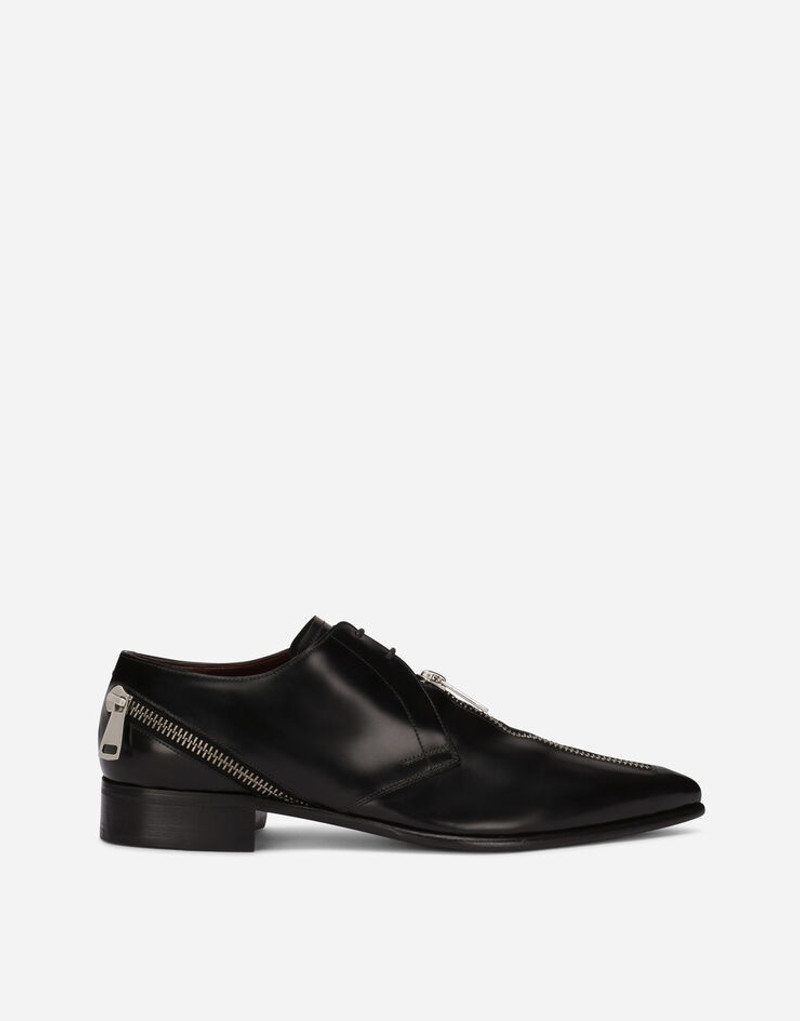 Brushed calfskin Derby shoes with zipper 1