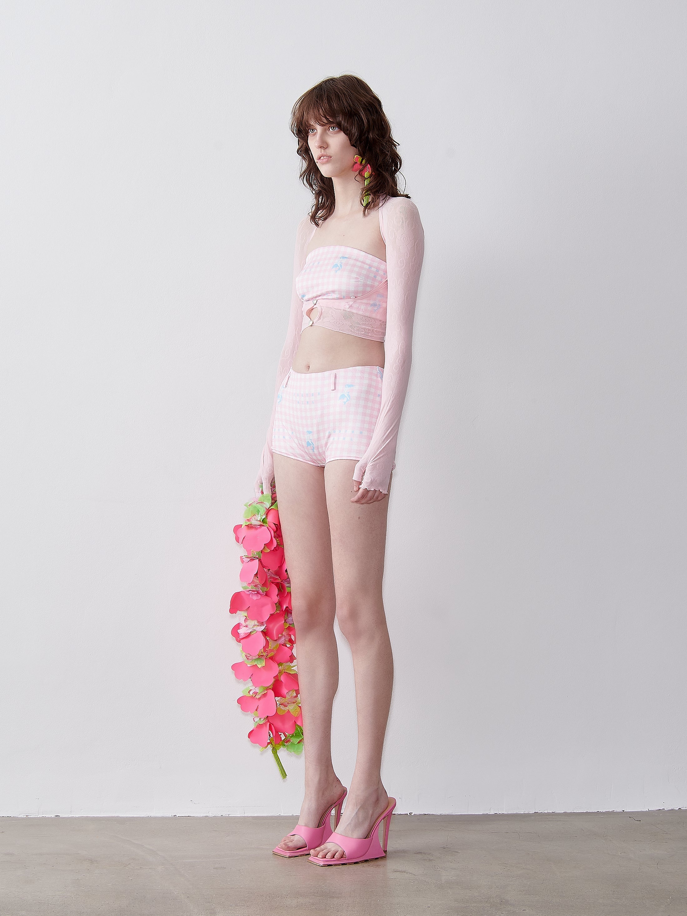 JUDI BIKINI TOP PINK GINGHAM - 4