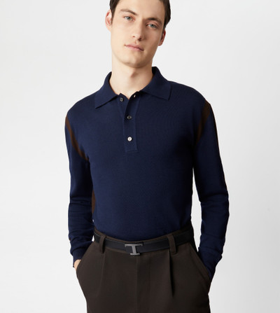 Tod's POLO SHIRT IN WOOL - BLUE, BROWN outlook