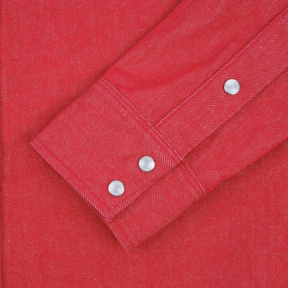 IHSH-396-RED 13.5oz Denim Western Shirt - Red - 8