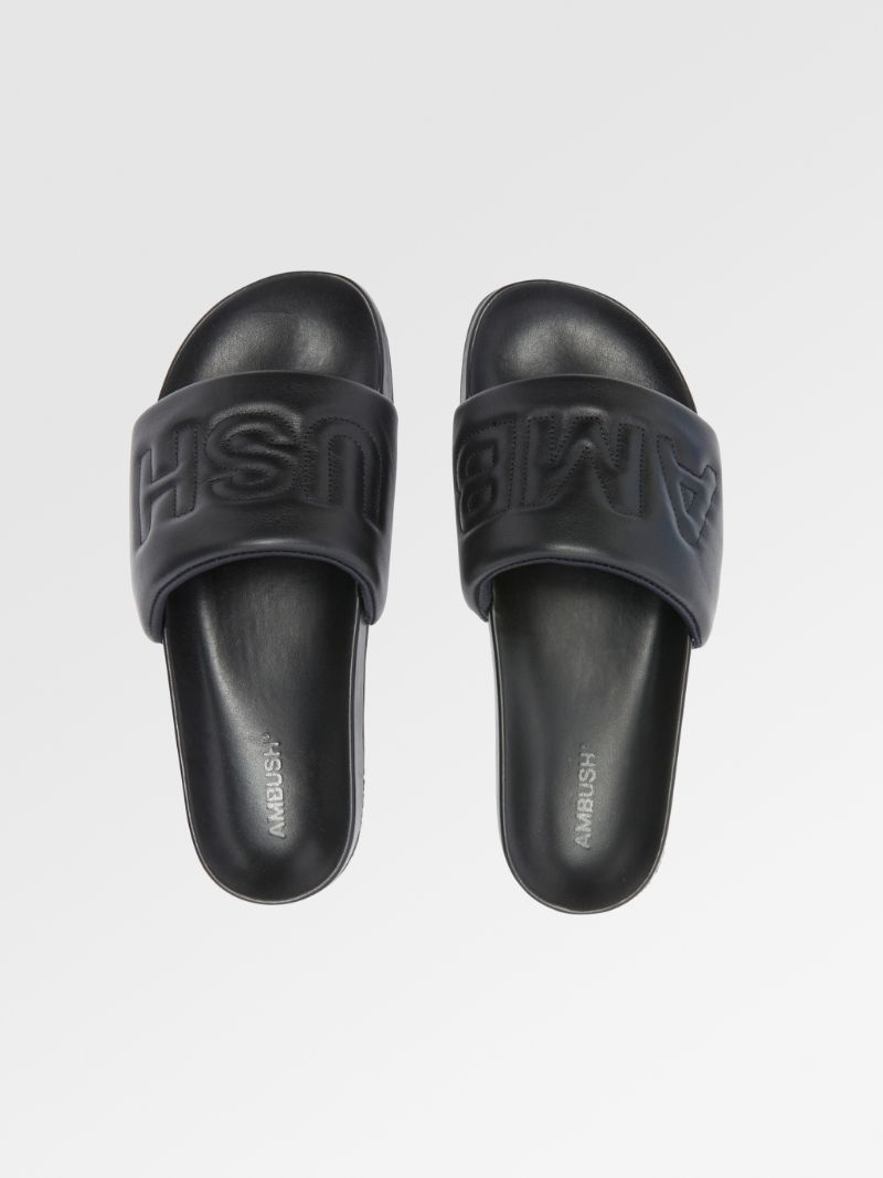 QUILTED LEATHER SLIDER - 3