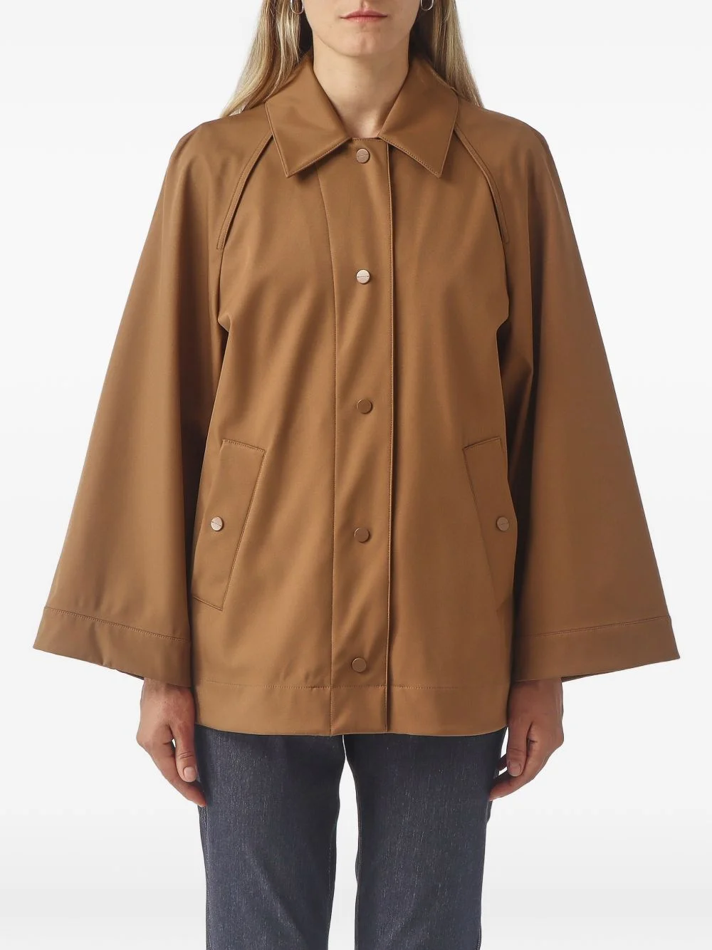 Pepli wide-sleeve press-stud coat - 1
