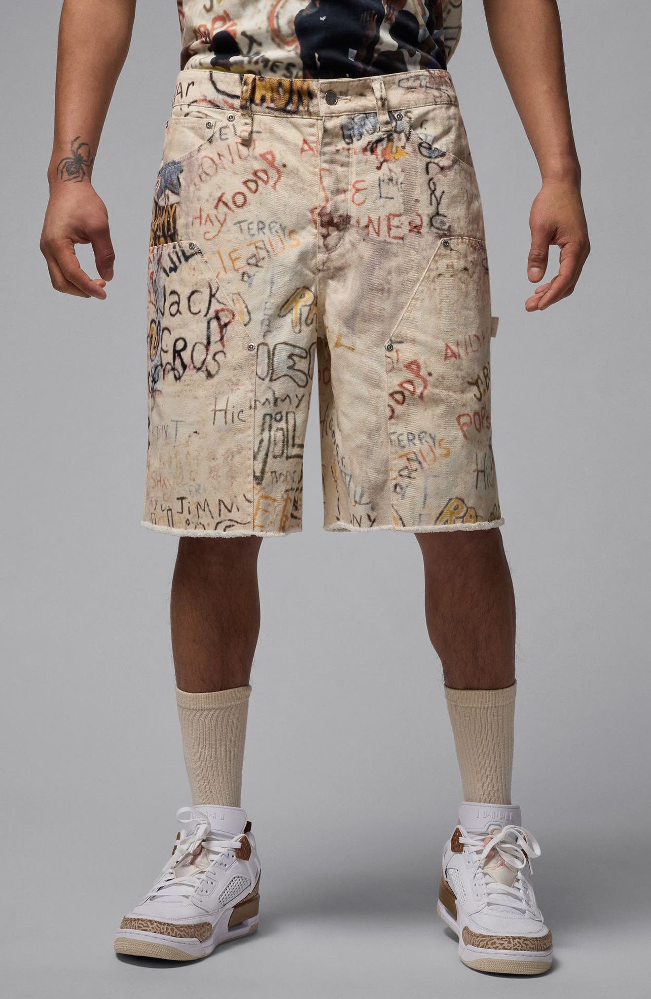 Jordan Print Cotton Twill Shorts in Sail at Nordstrom - 1