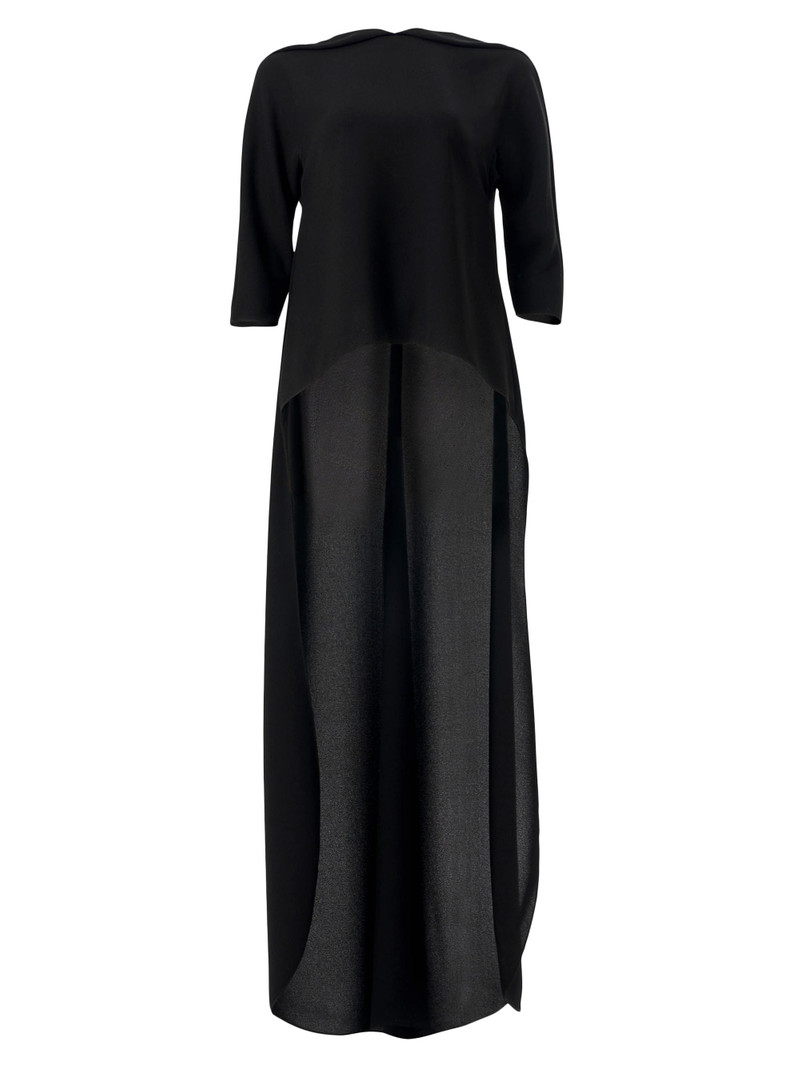 Women's Cape Georgette Asymmetric Top - Black 1