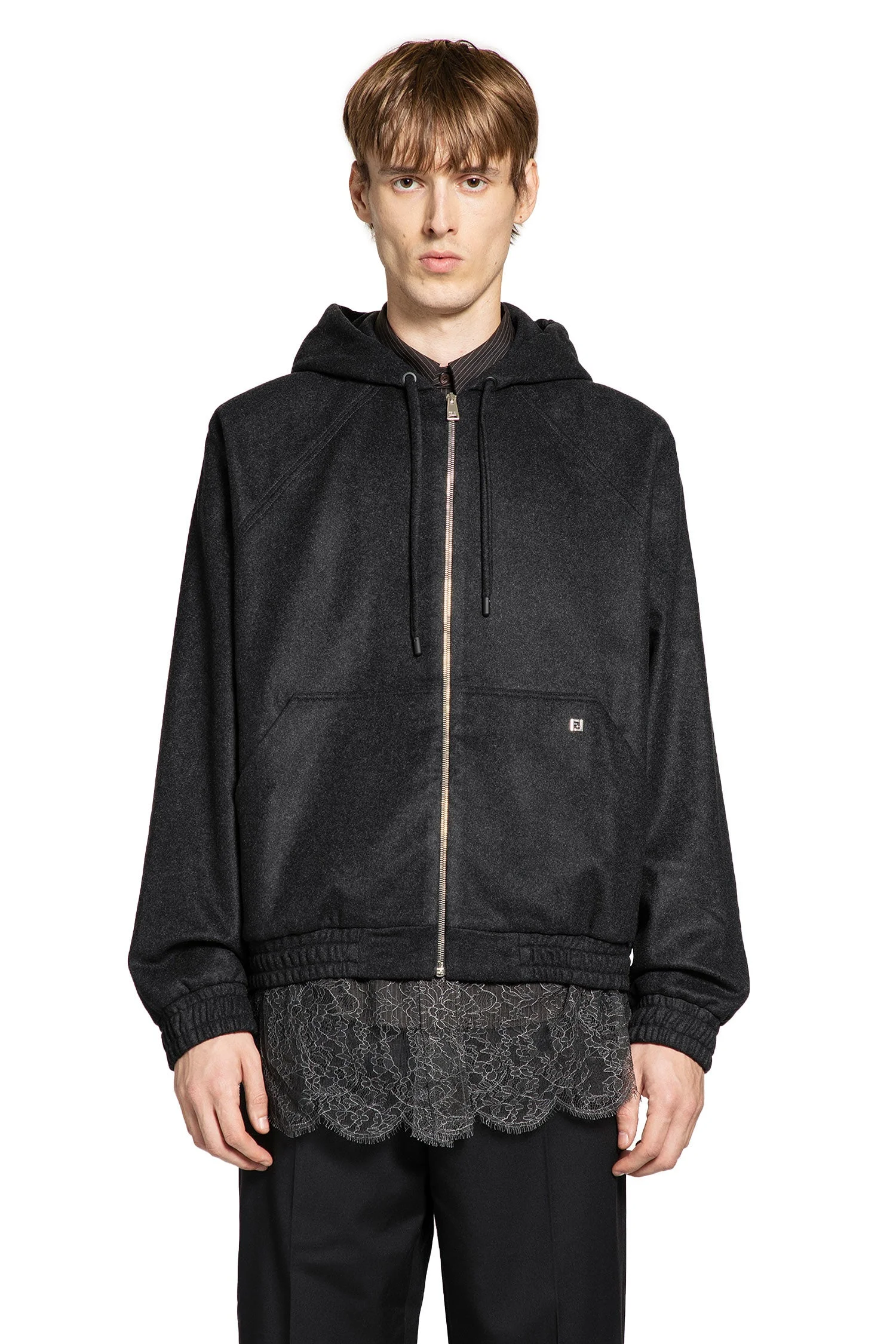 Cashmere Zip-up Hoodie - 1