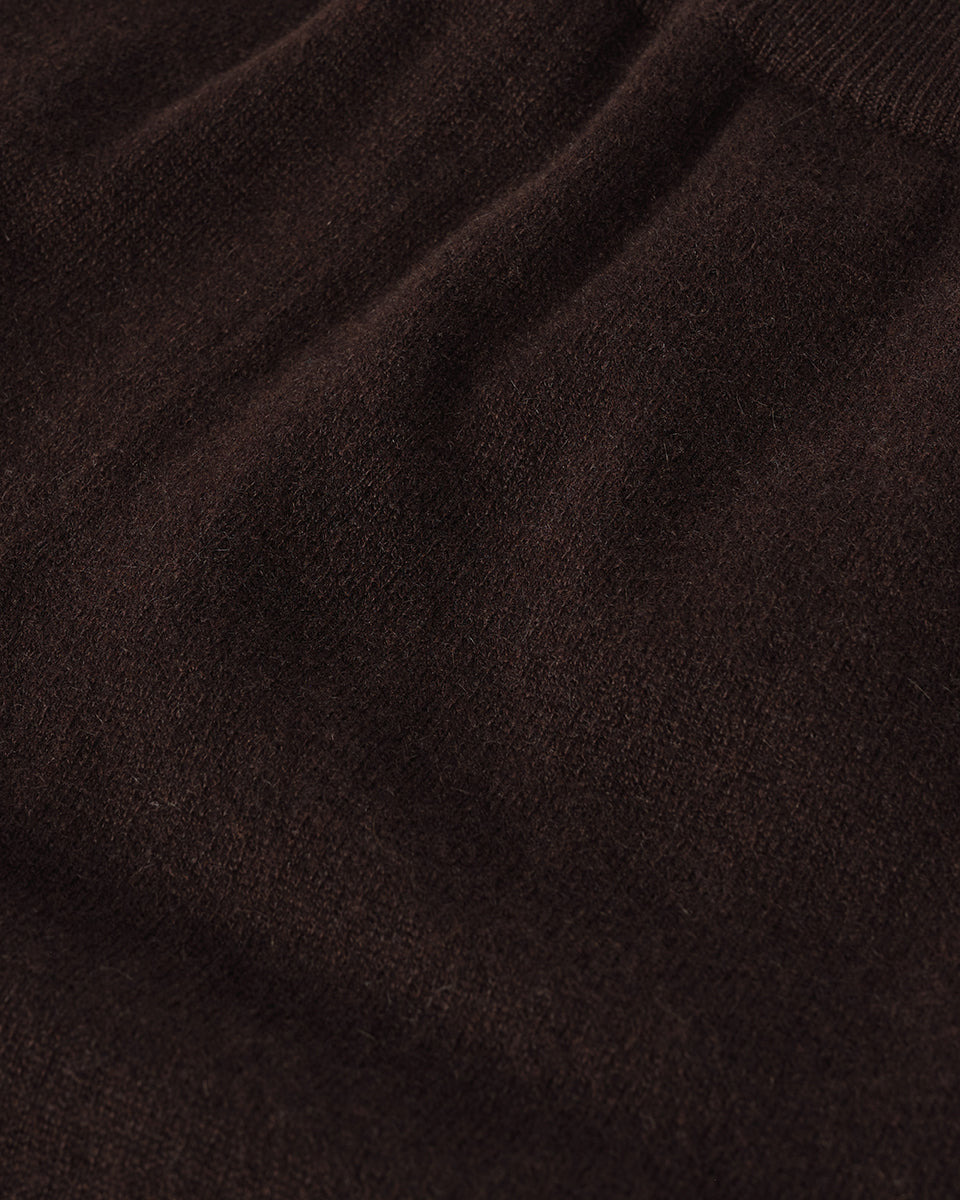 Wide Leg Brown Cashmere Trousers - 6