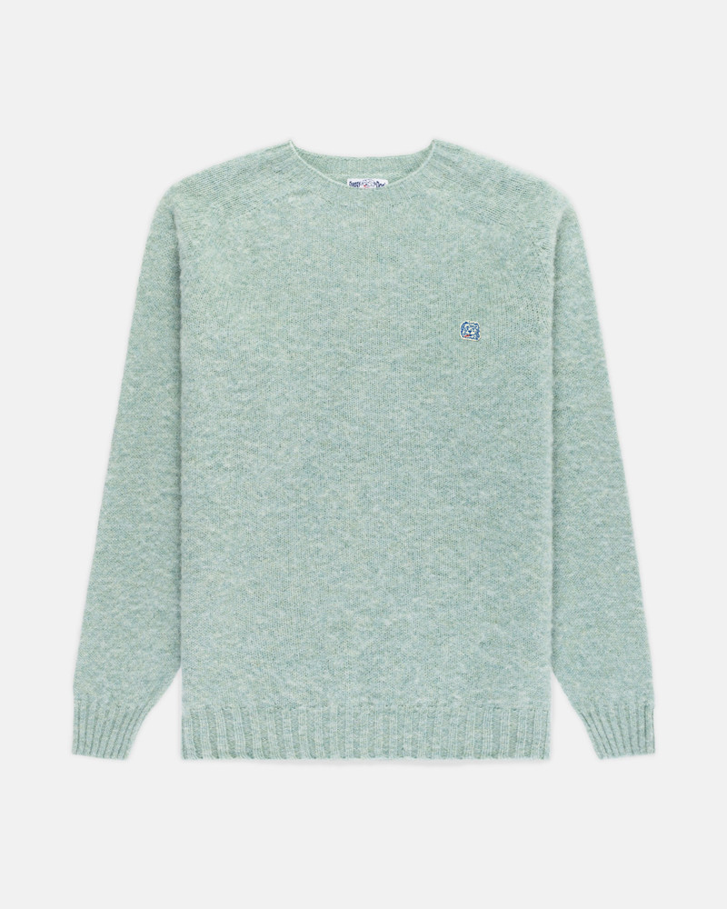 J. PRESS MADE-IN-SCOTLAND PALE BLUE SHAGGY DOG ICON SWEATER  - TRIM FIT outlook