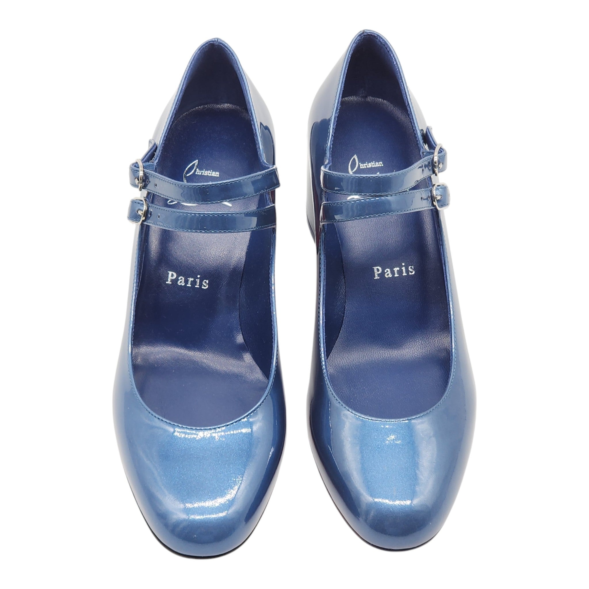 Christian Louboutin Miss Jane Pumps 55mm - Leather - Blue - 37 - 3