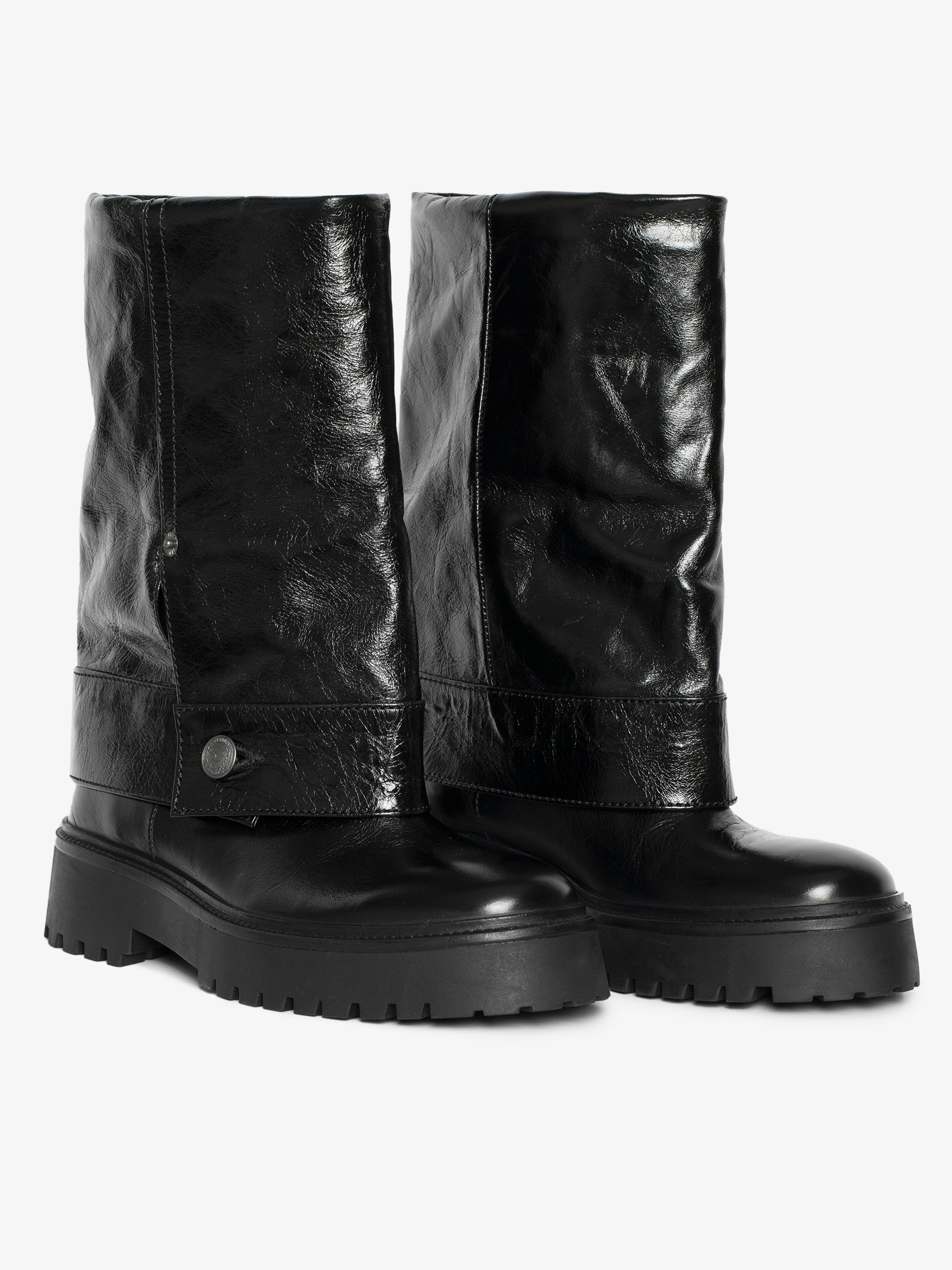 Angie Sleeve Vintage Patent Boots - 3