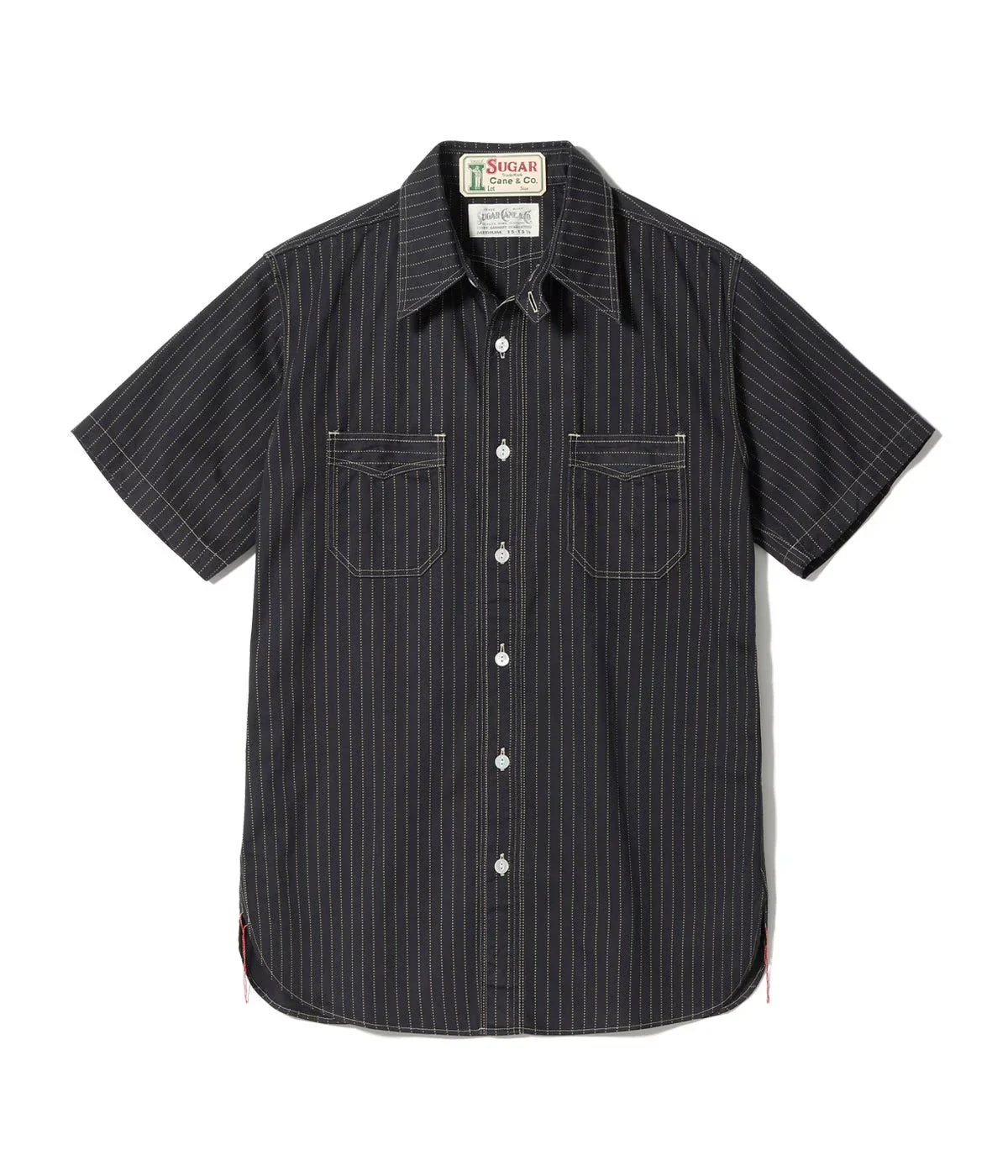 SC39702 Fiction Romance 8.5oz Black Wabash S/S Stripe Work Shirt - 1