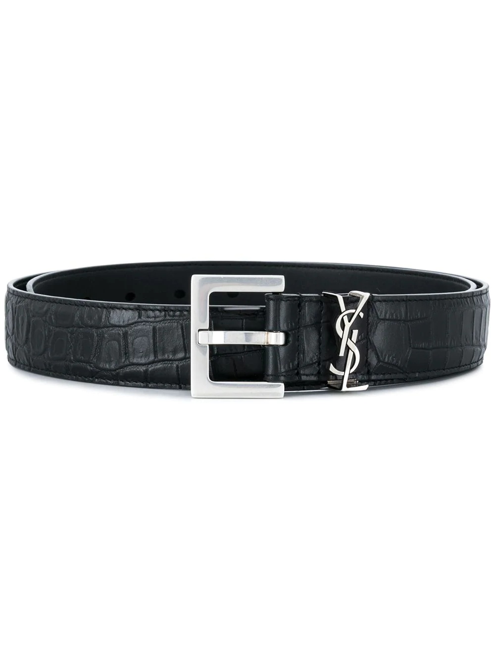 Monogram crocodile-embossed belt - 1