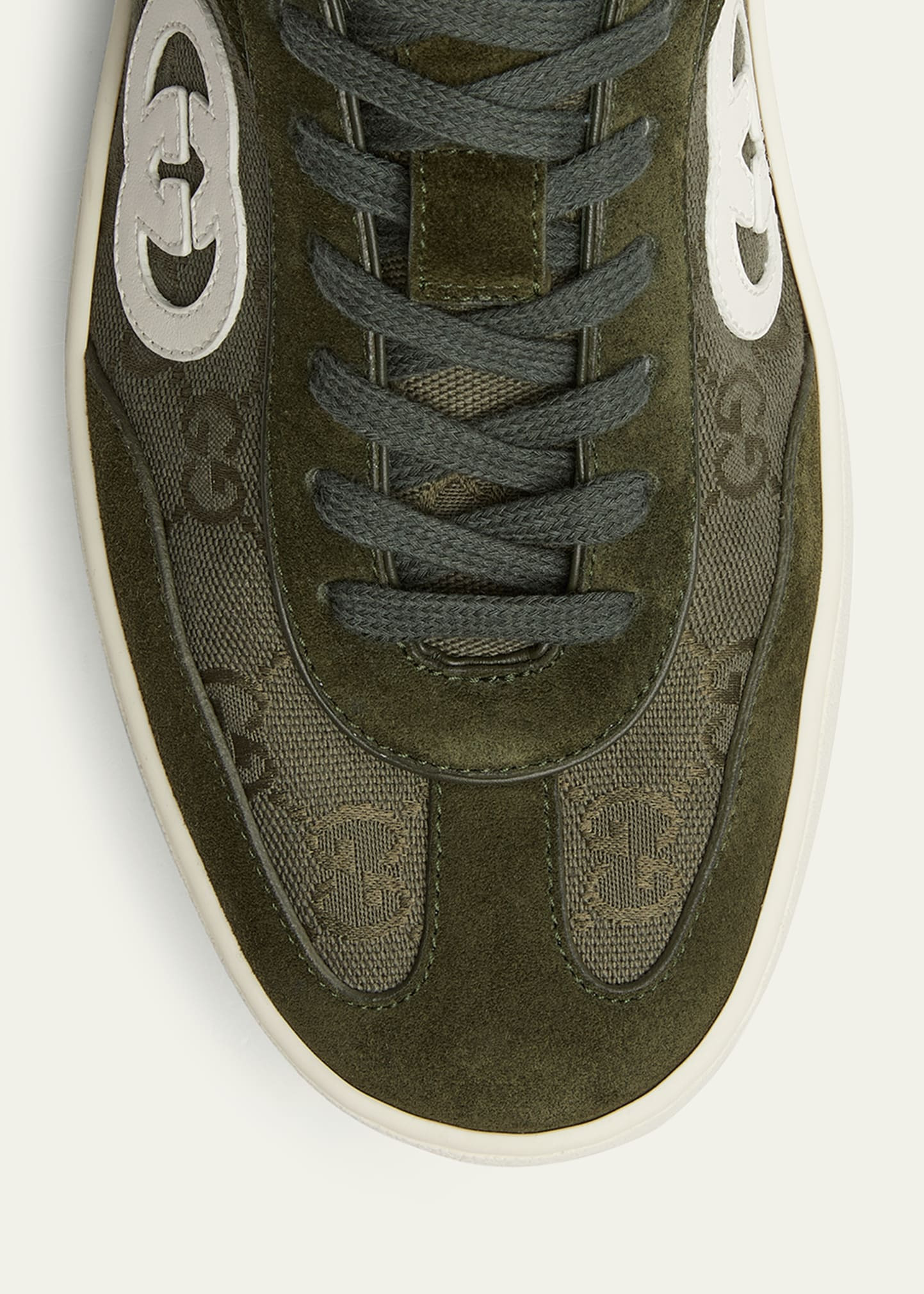 Men's G75 Suede and Guccissima Nylon T-Toe Sneakers - 3