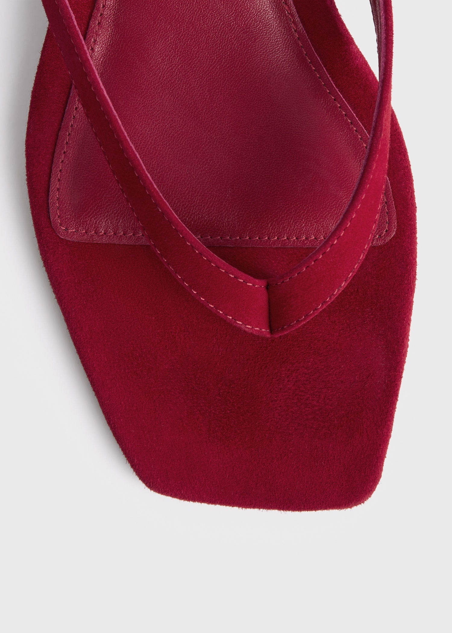 Suede heeled flip flops scarlet - 7