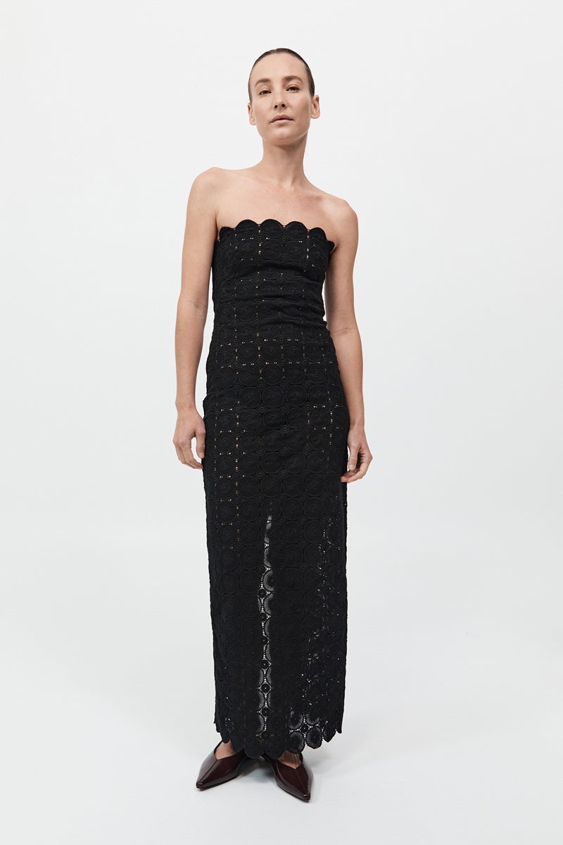 Doily Column Dress - Black - 2