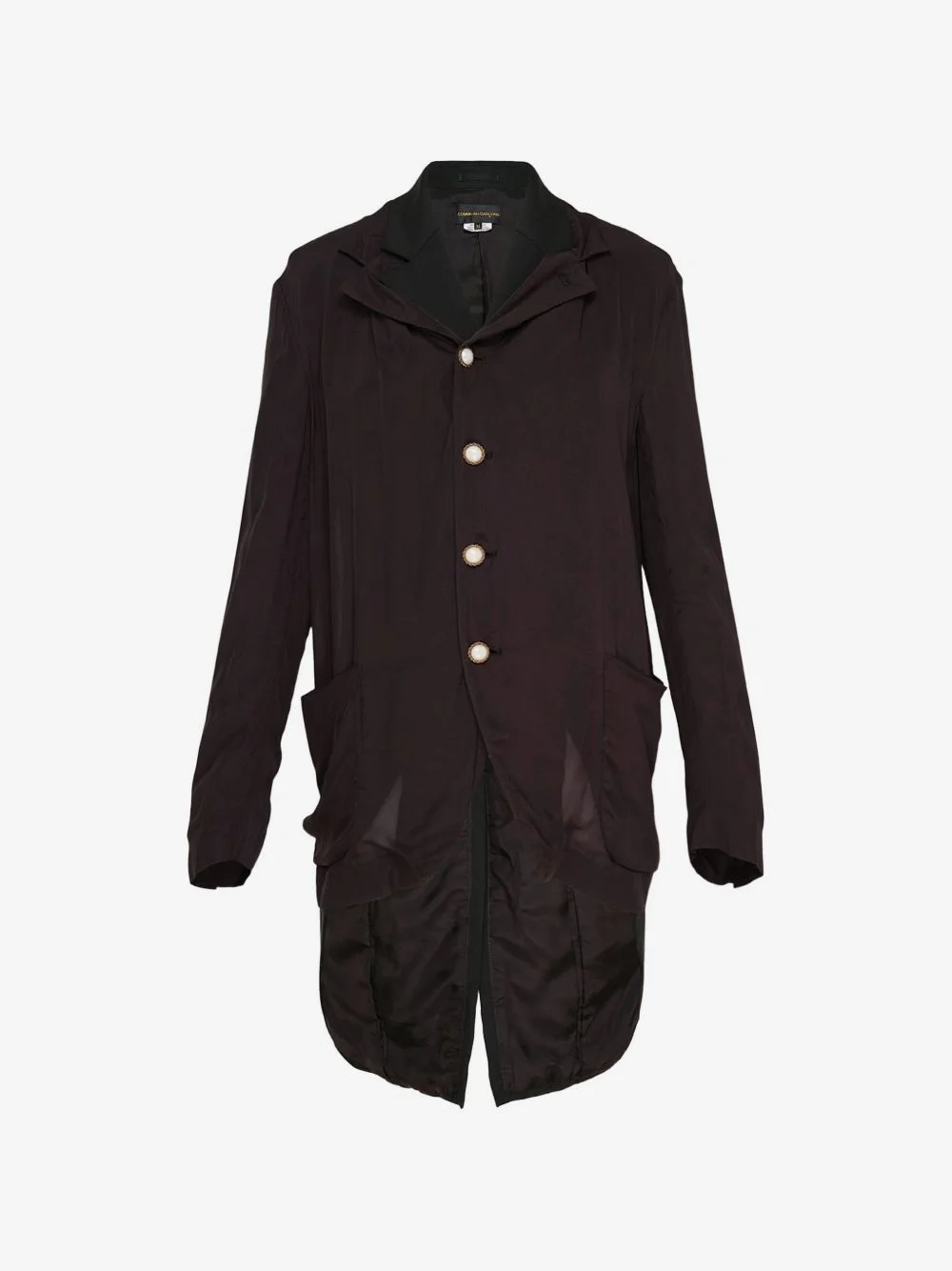 tailored longline pointed-hem blazer - 1
