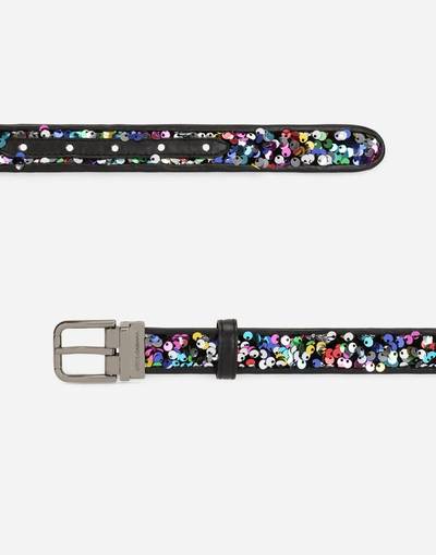 Dolce & Gabbana Multi-colored sequined belt outlook