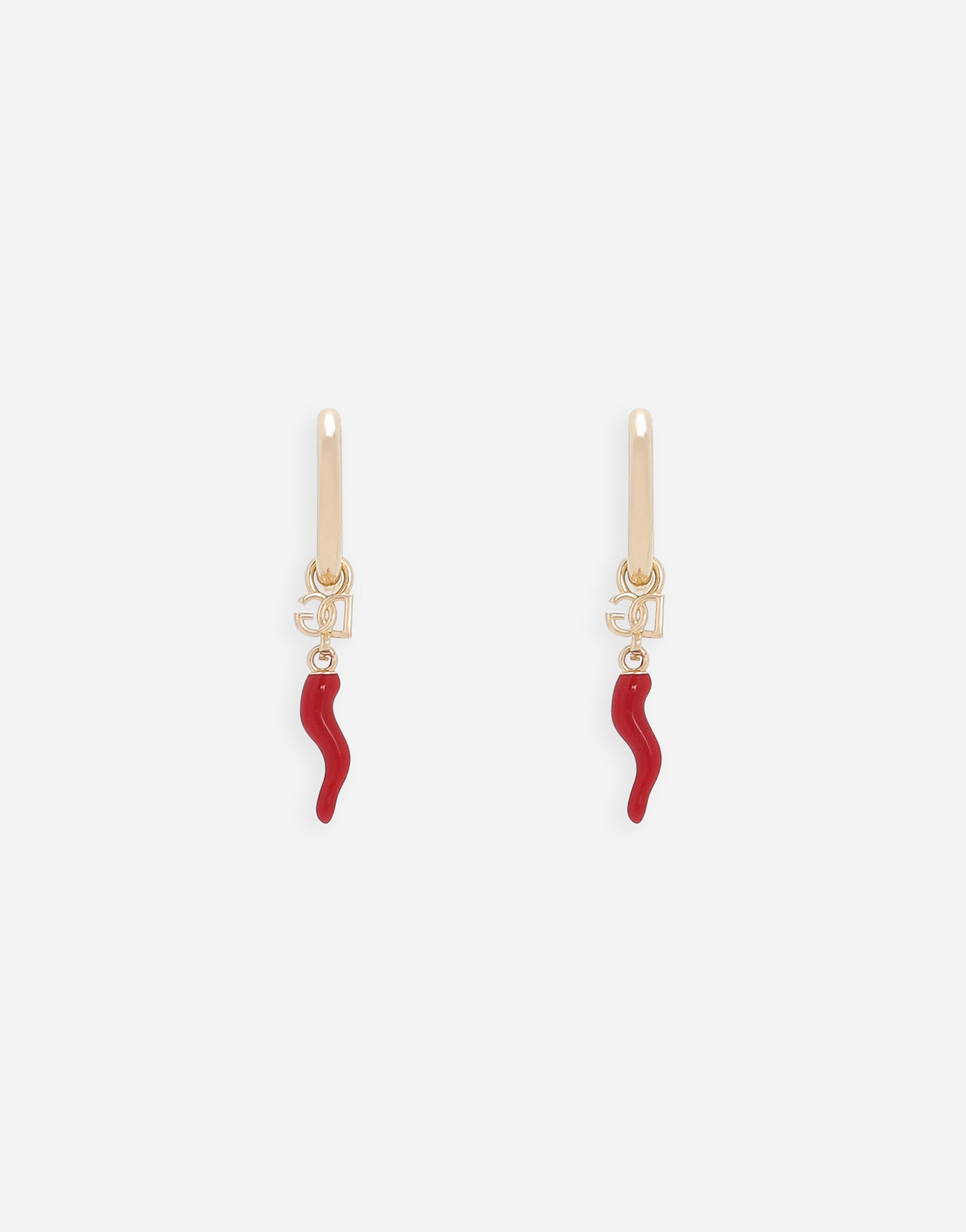 Creole earrings with horn - 2