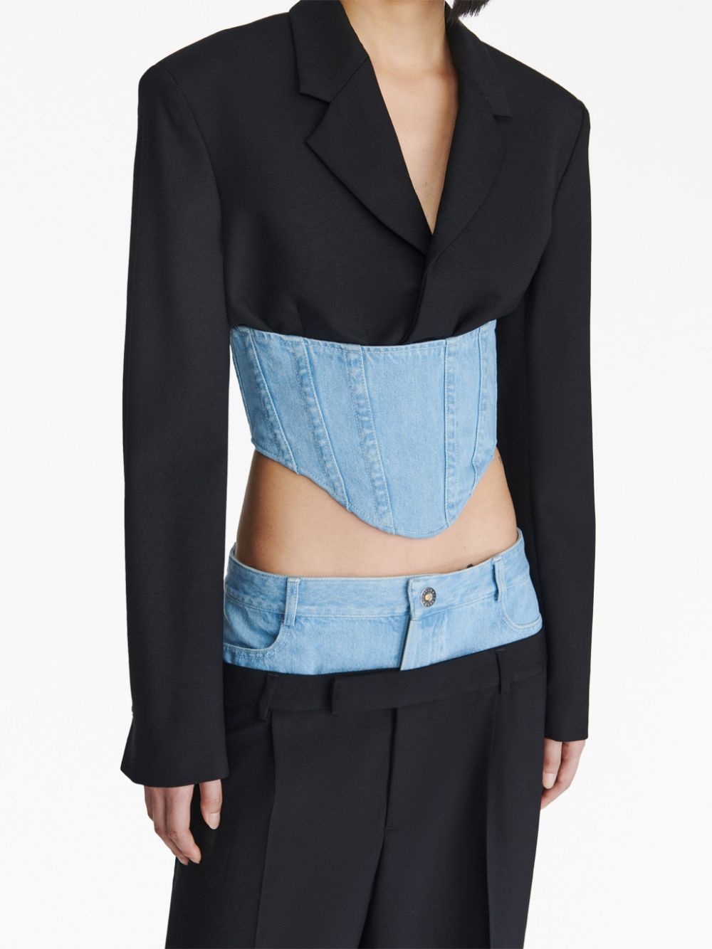 cropped corset-style blazer - 5