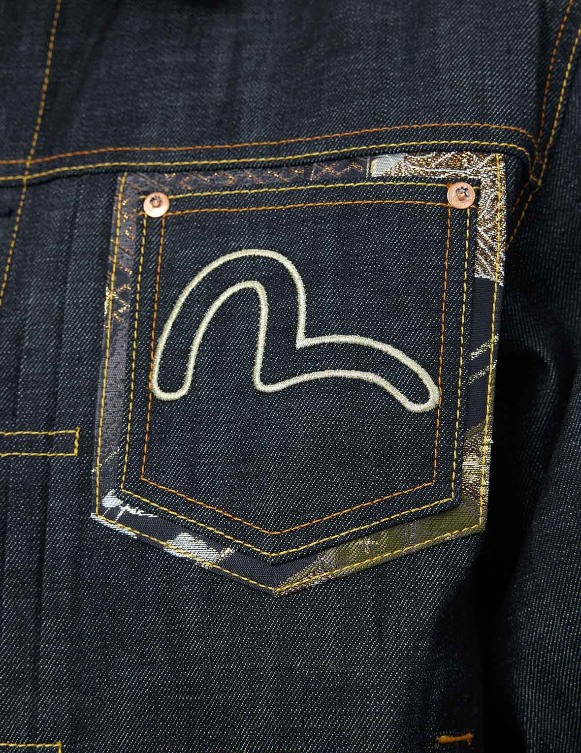 Multi-Pocket with Brocade Patch Regular Fit Denim Jacket - 8