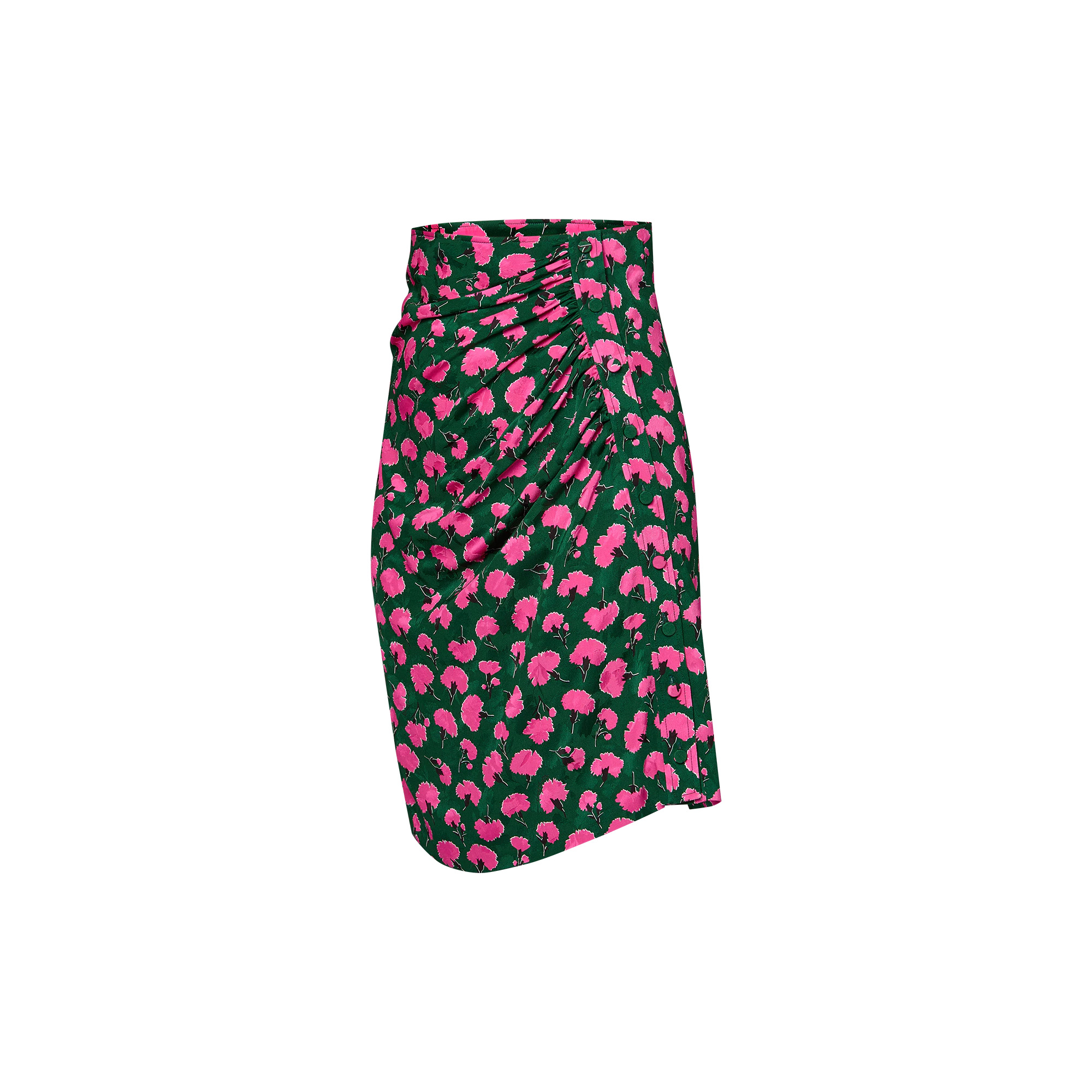 Carnation Print Ruched Skirt - 2