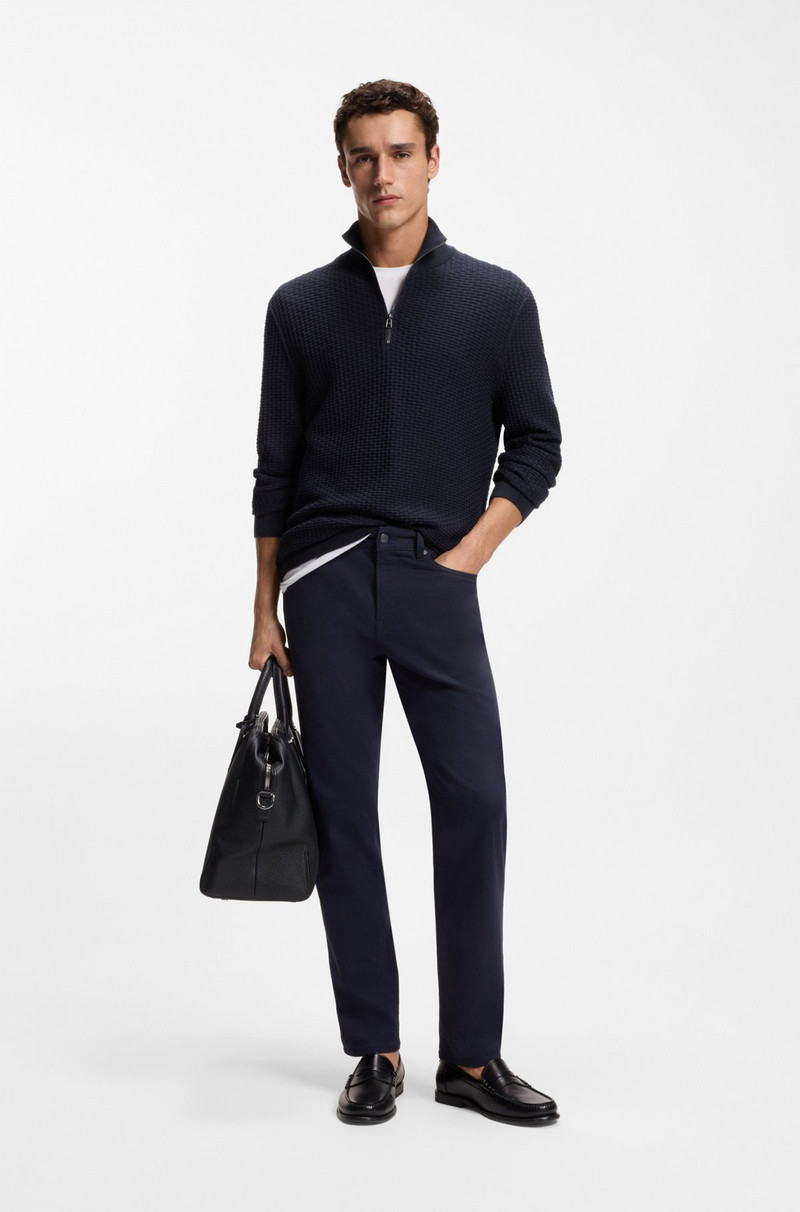 BOSS QUARTER-ZIP SWEATER IN COTTON outlook