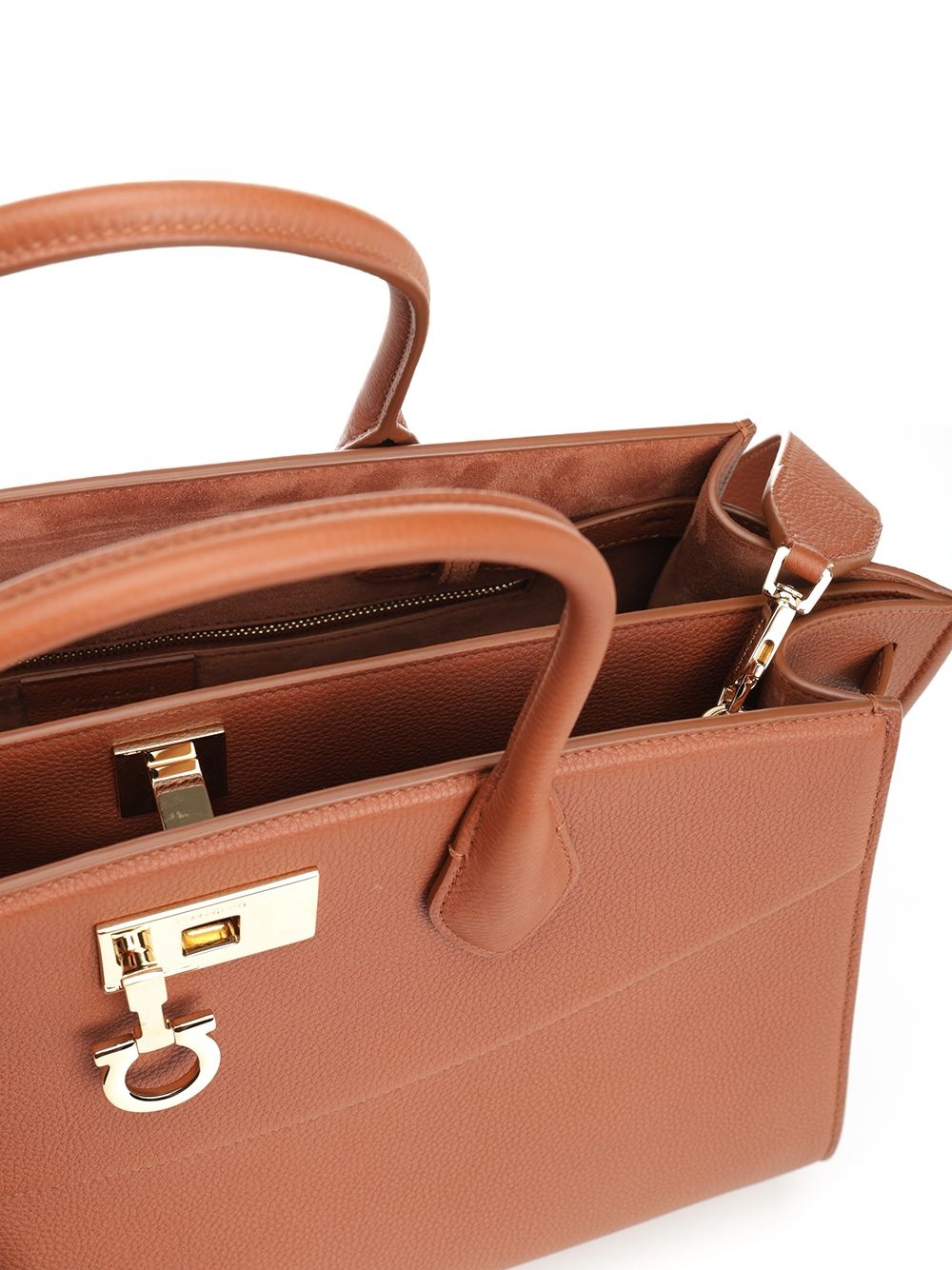 Studio Soft Top Handle Large Handbags Brown - 4