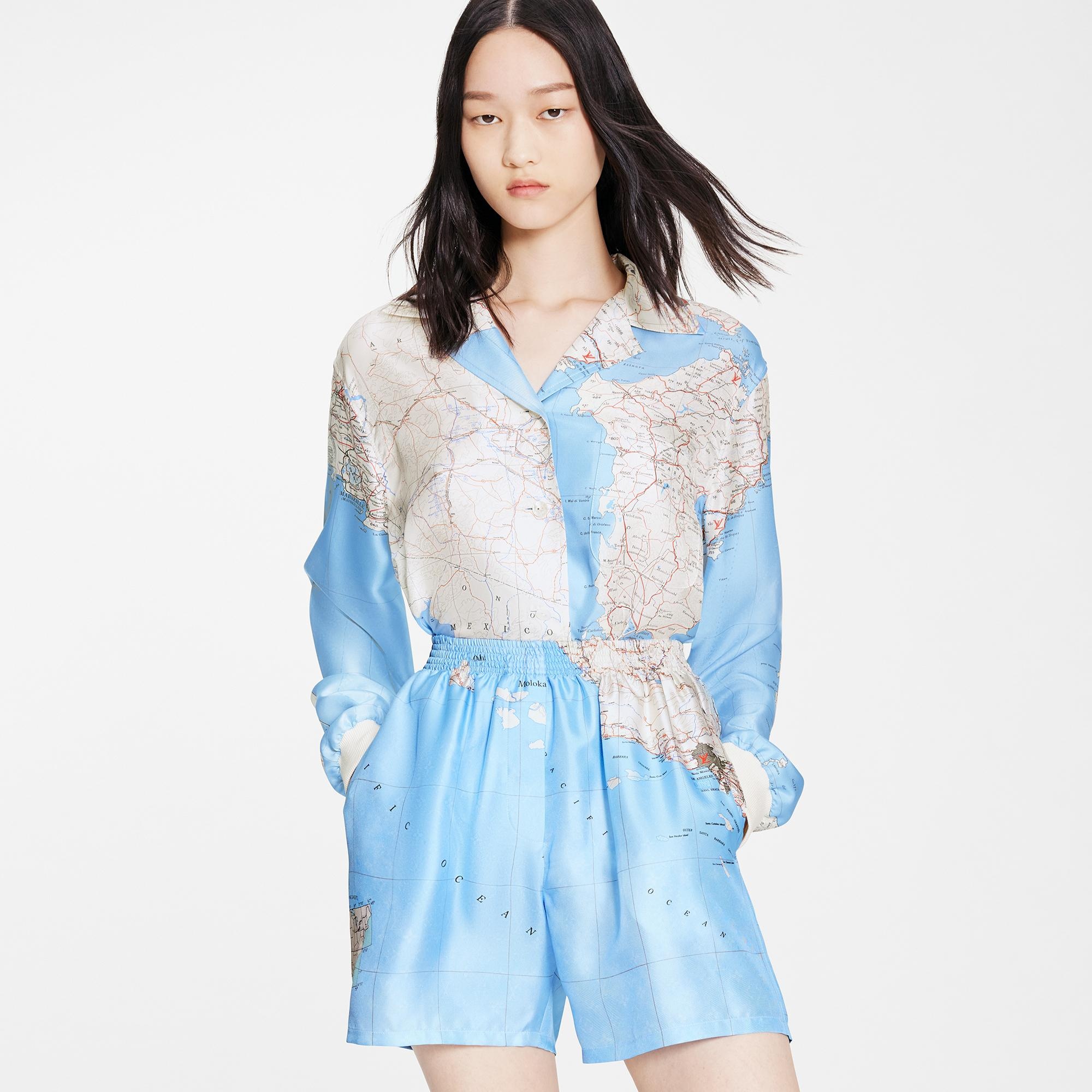 Map Print Pajama Shorts - 3