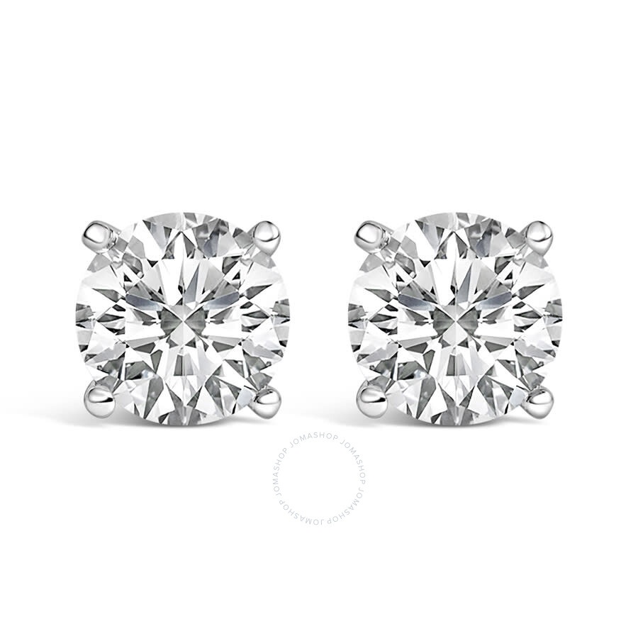 Haus Of Brilliance - Haus of Brilliance 14K White Gold 2 1/2 Cttw Lab Grown Diamond Solitaire Stud Earrings - 1