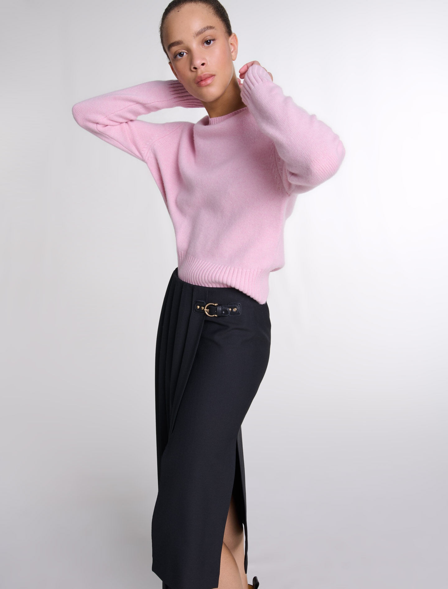 Asymmetrical long pleated skirt - 8