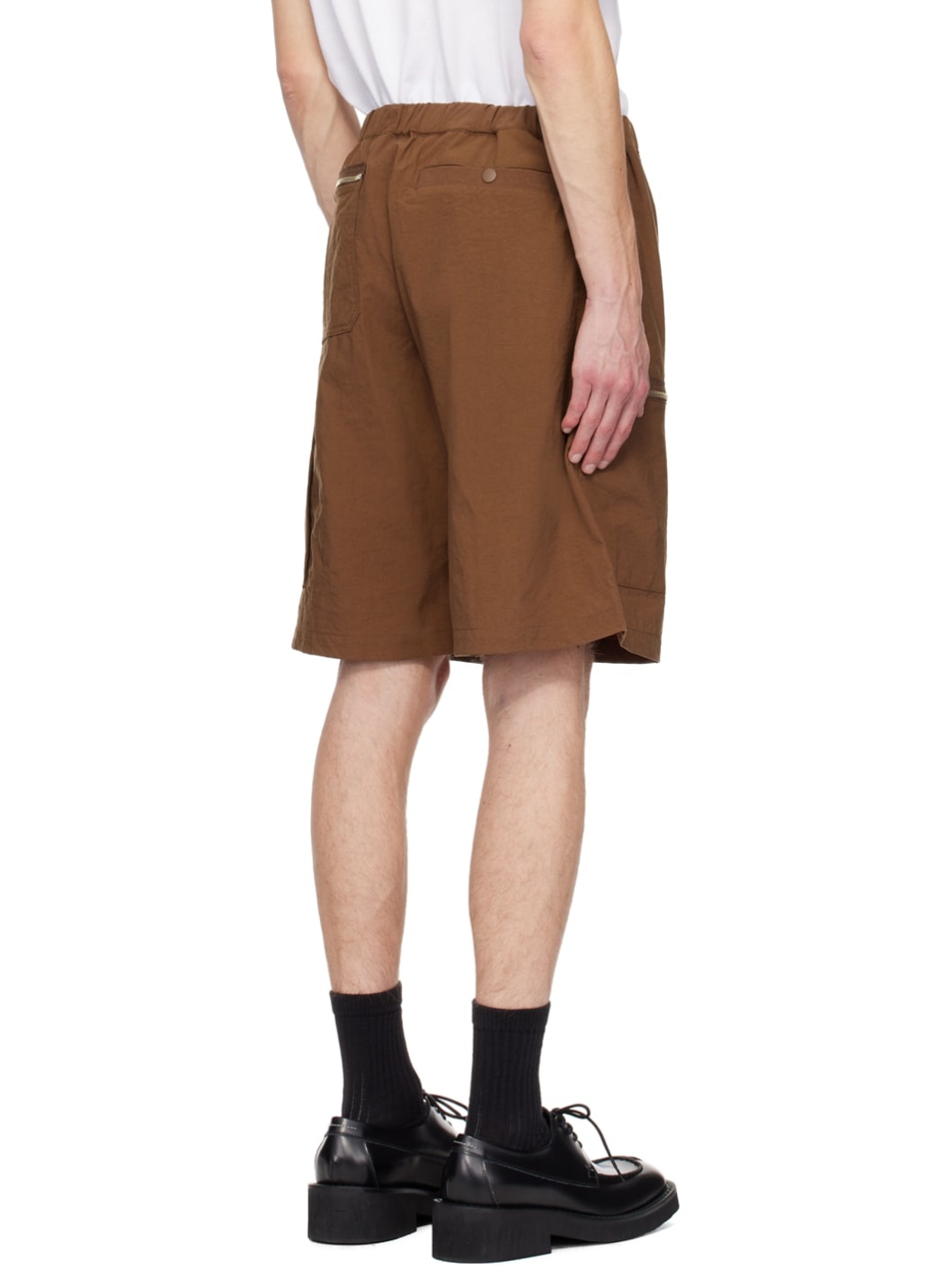 Brown Zip Shorts - 3