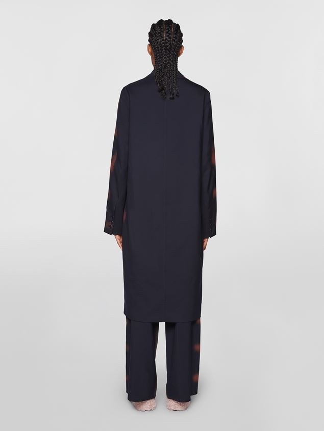 VIRGIN WOOL COAT WITH HAND-SPRAYED CHECK DESIGN - 3
