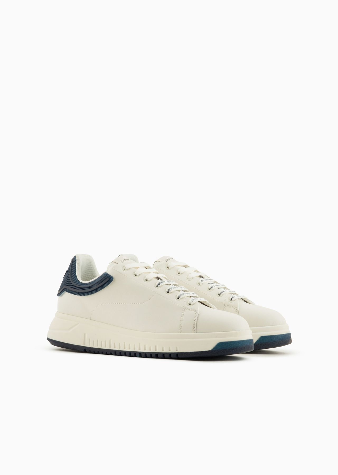 Leather sneakers with semi-transparent back and knurled sole - 2