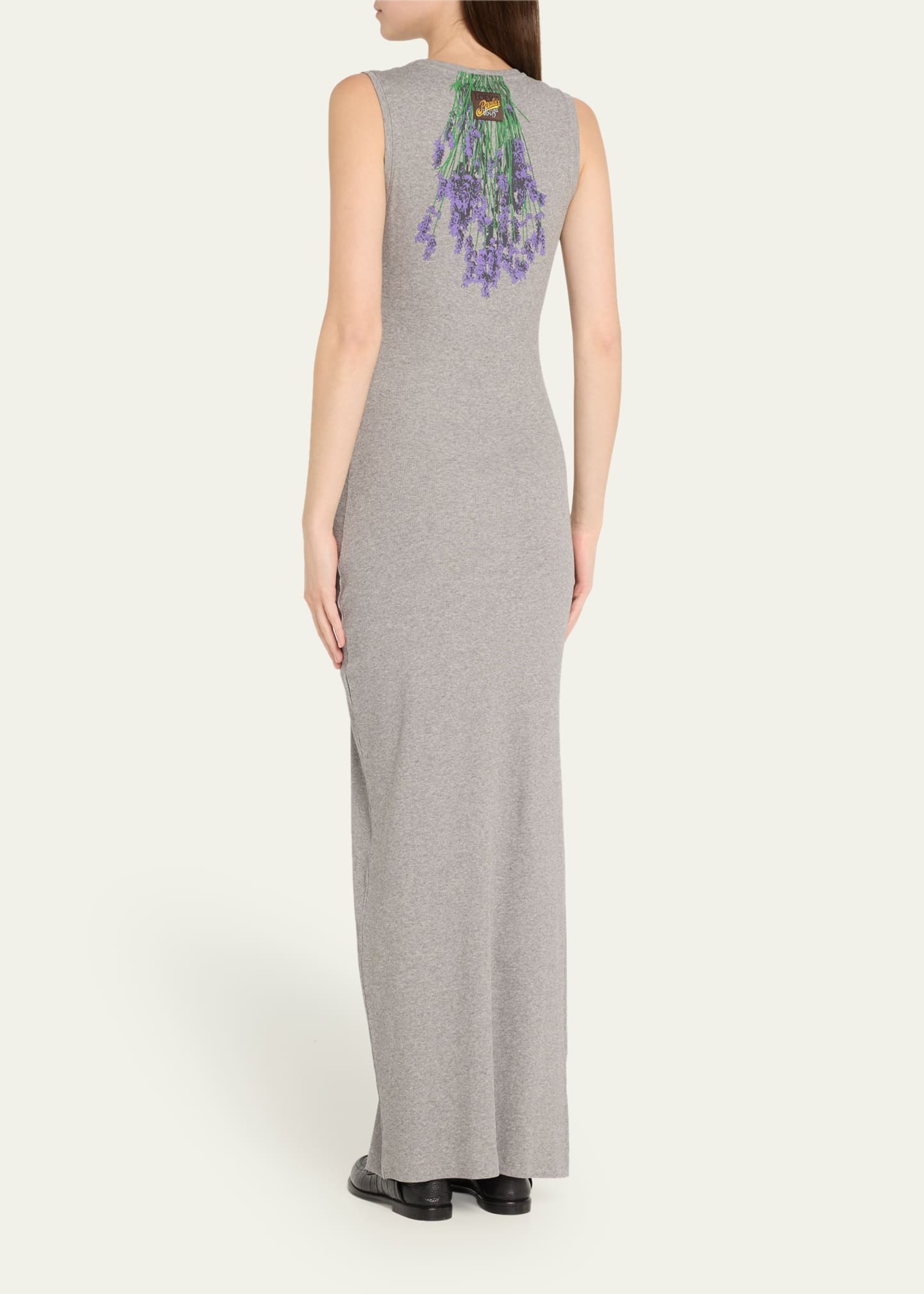 x Paula’s Ibiza Flower Print Rib Maxi Tank Dress - 3