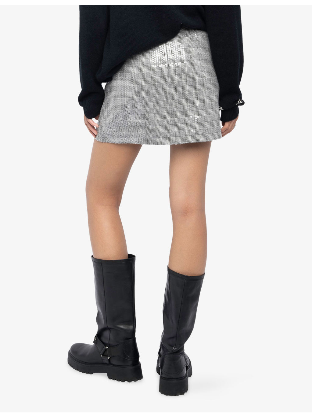 Jamie Sequin-Embellished High-Rise Stretch-Woven Mini Skirt - 4
