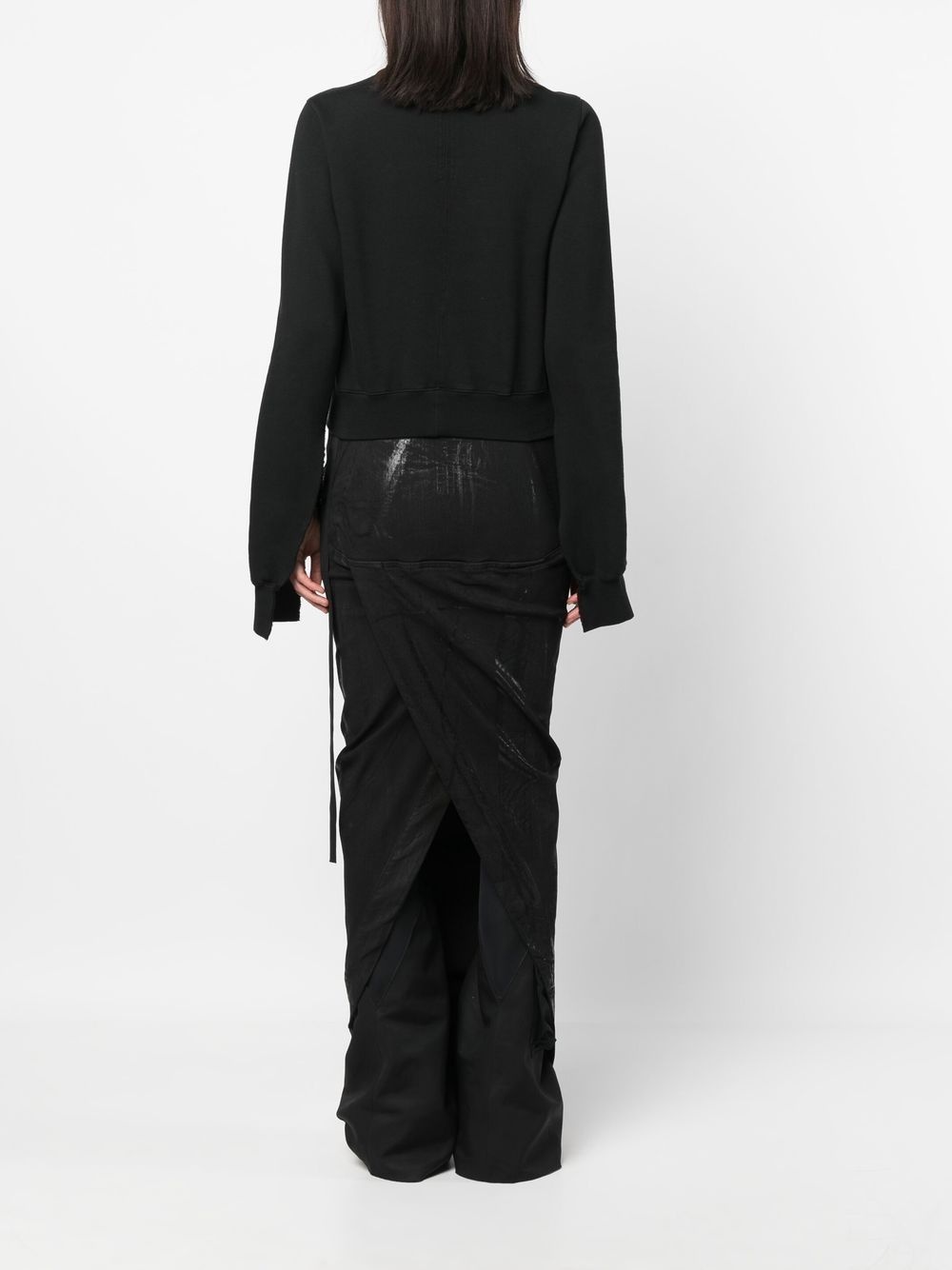 eyelet-embellished cropped sweatshirt - 4