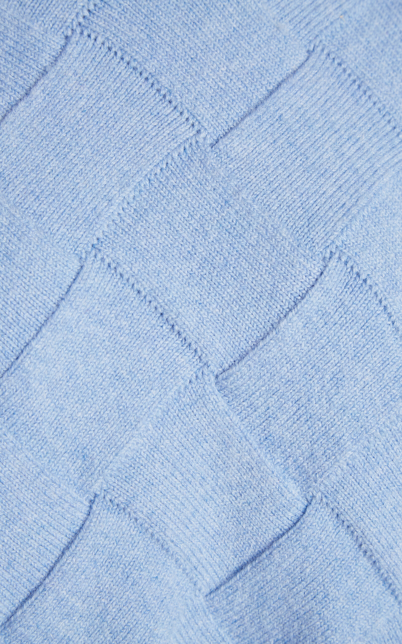 Checked Knit Wool Sweater blue - 5