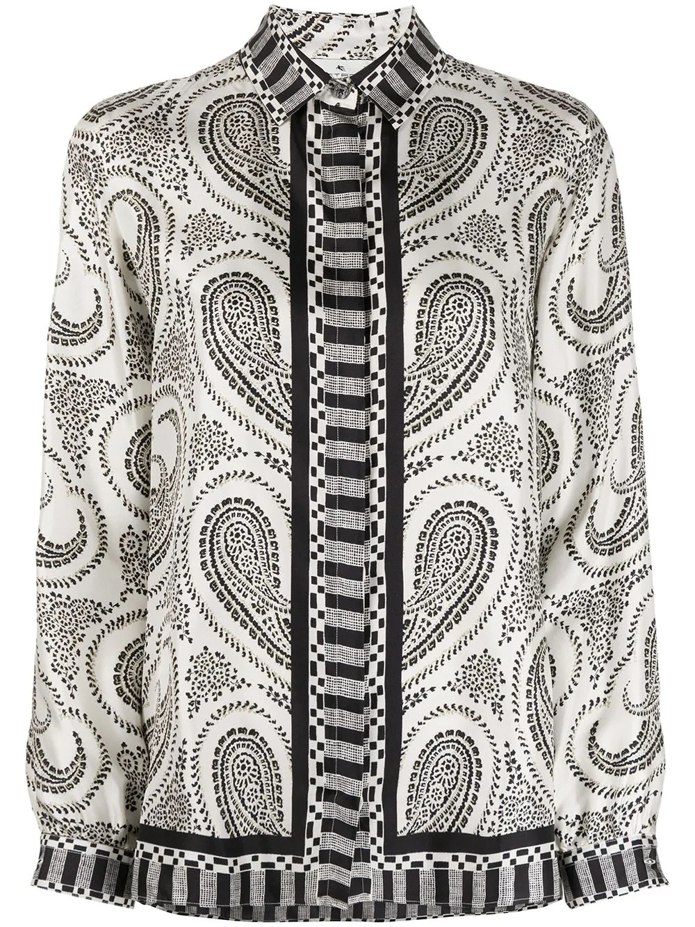 paisley print silk blouse - 1