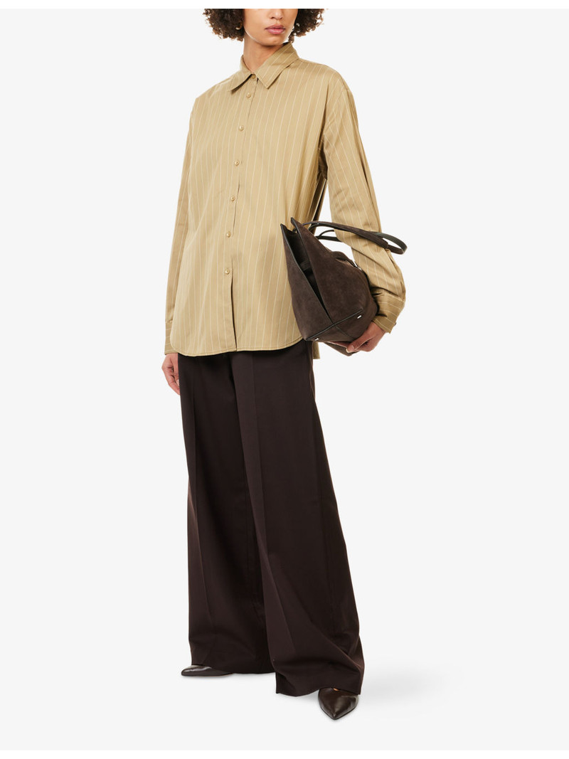 The Frankie Shop Brickell Wide-Leg Woven Trousers outlook