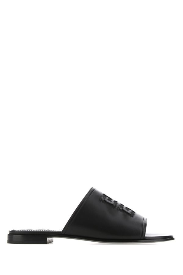 Black nappa leather 4G slippers - 1