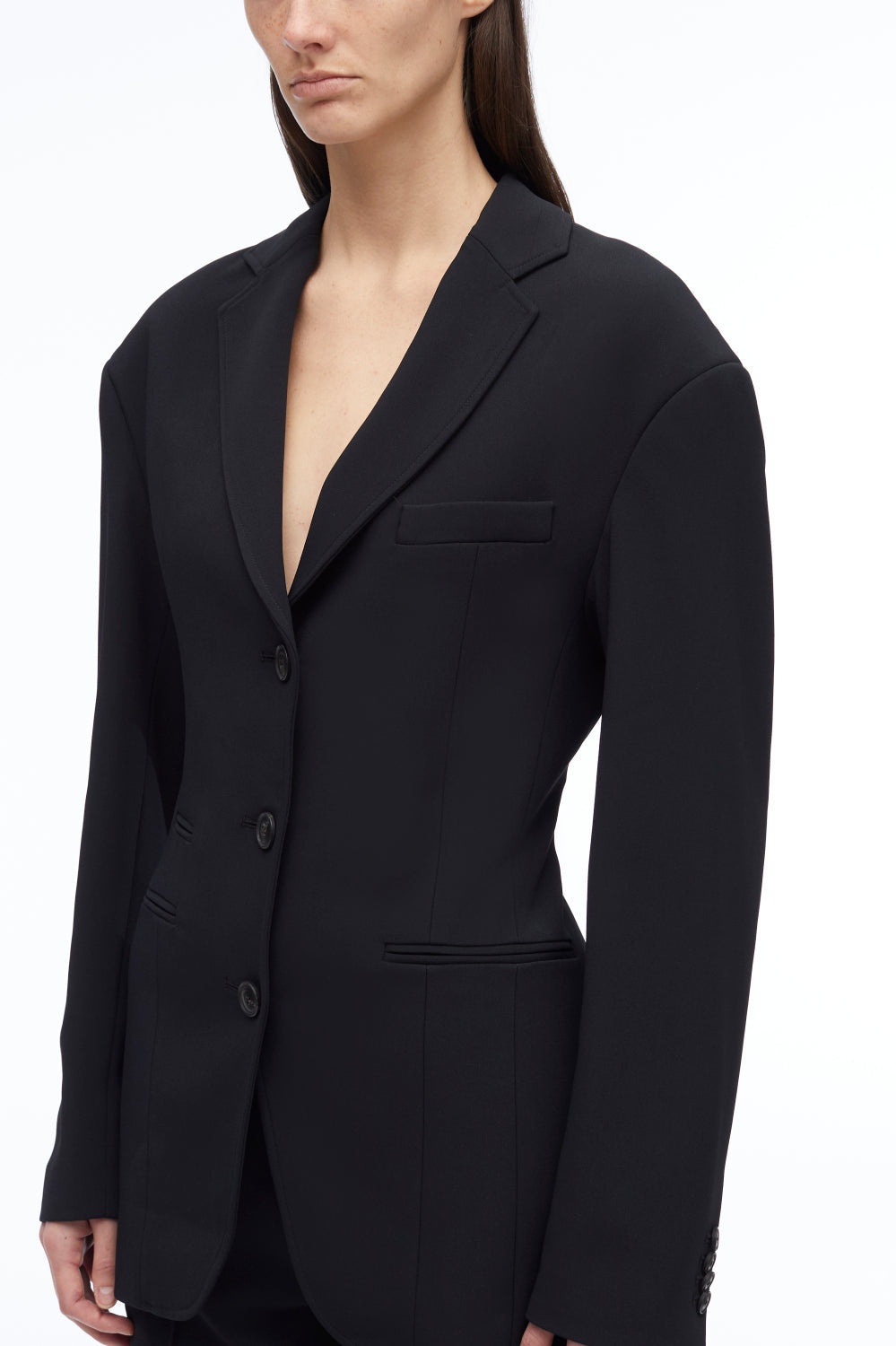 Matte Crepe Cinched Blazer - 3