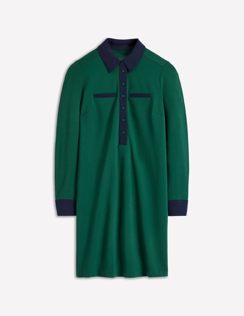 Georgina Ponte Dress-Green and Navy 1