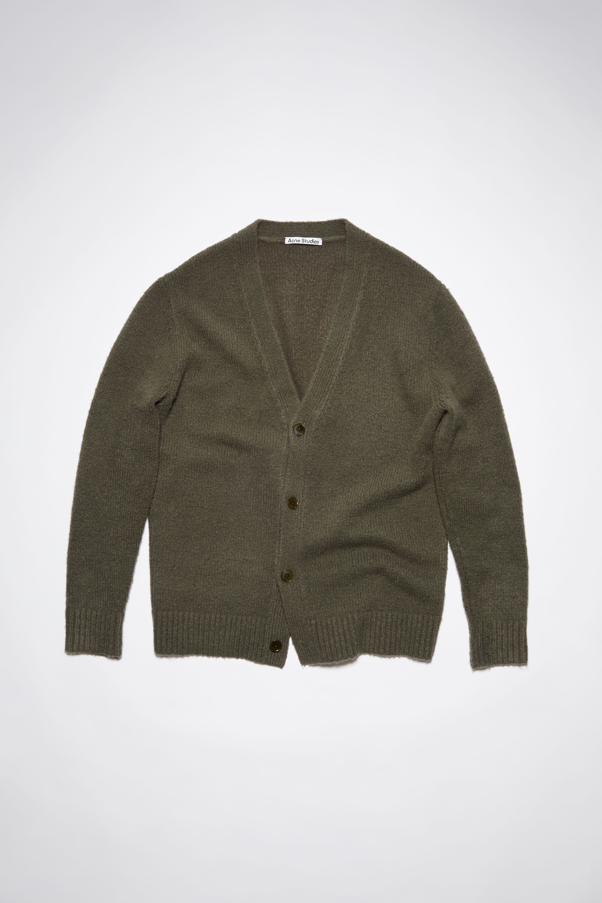 Wool-blend v-neck cardigan - Forest green - 6