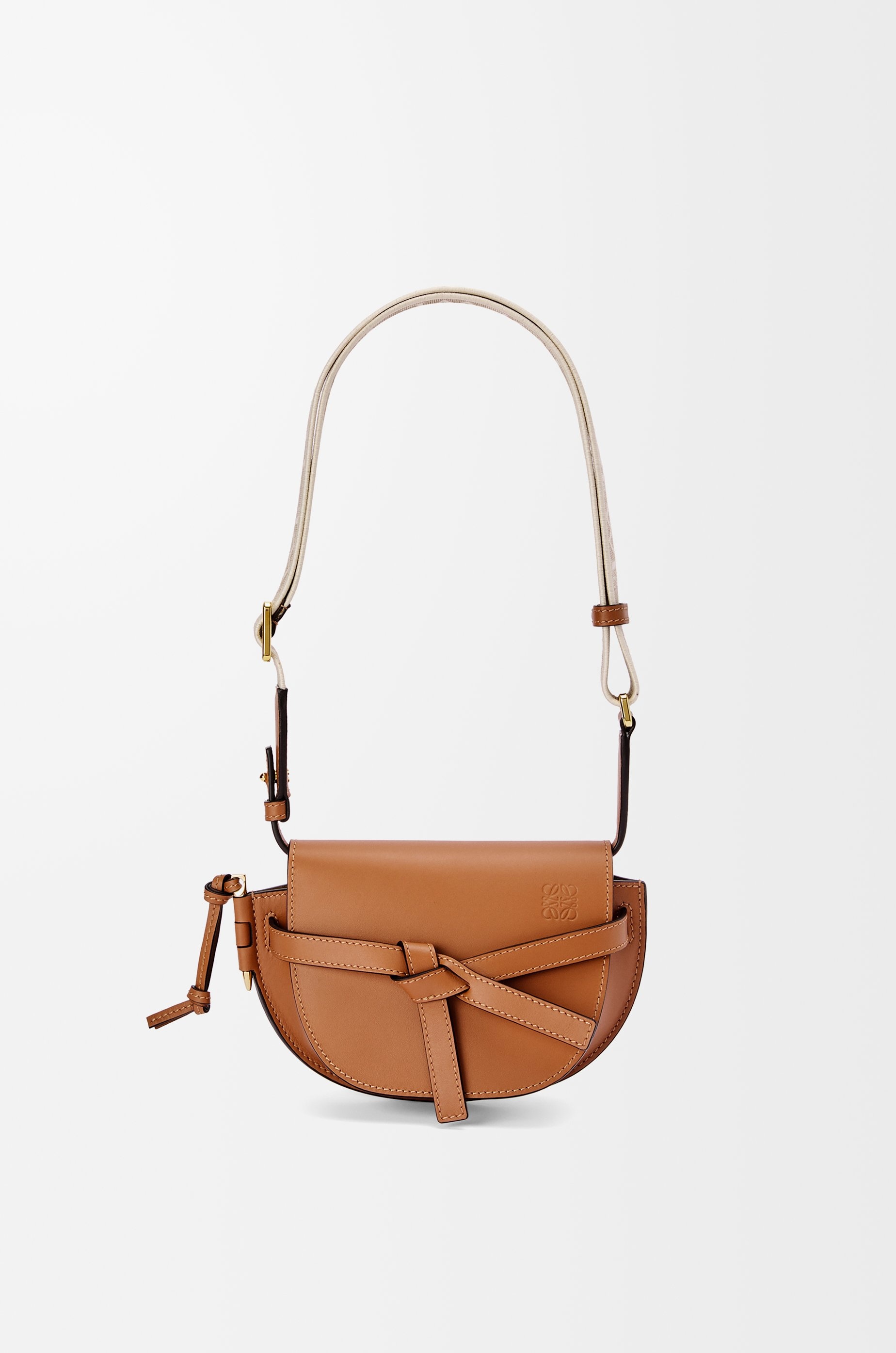 Mini Gate Dual bag in soft calfskin and jacquard - 7
